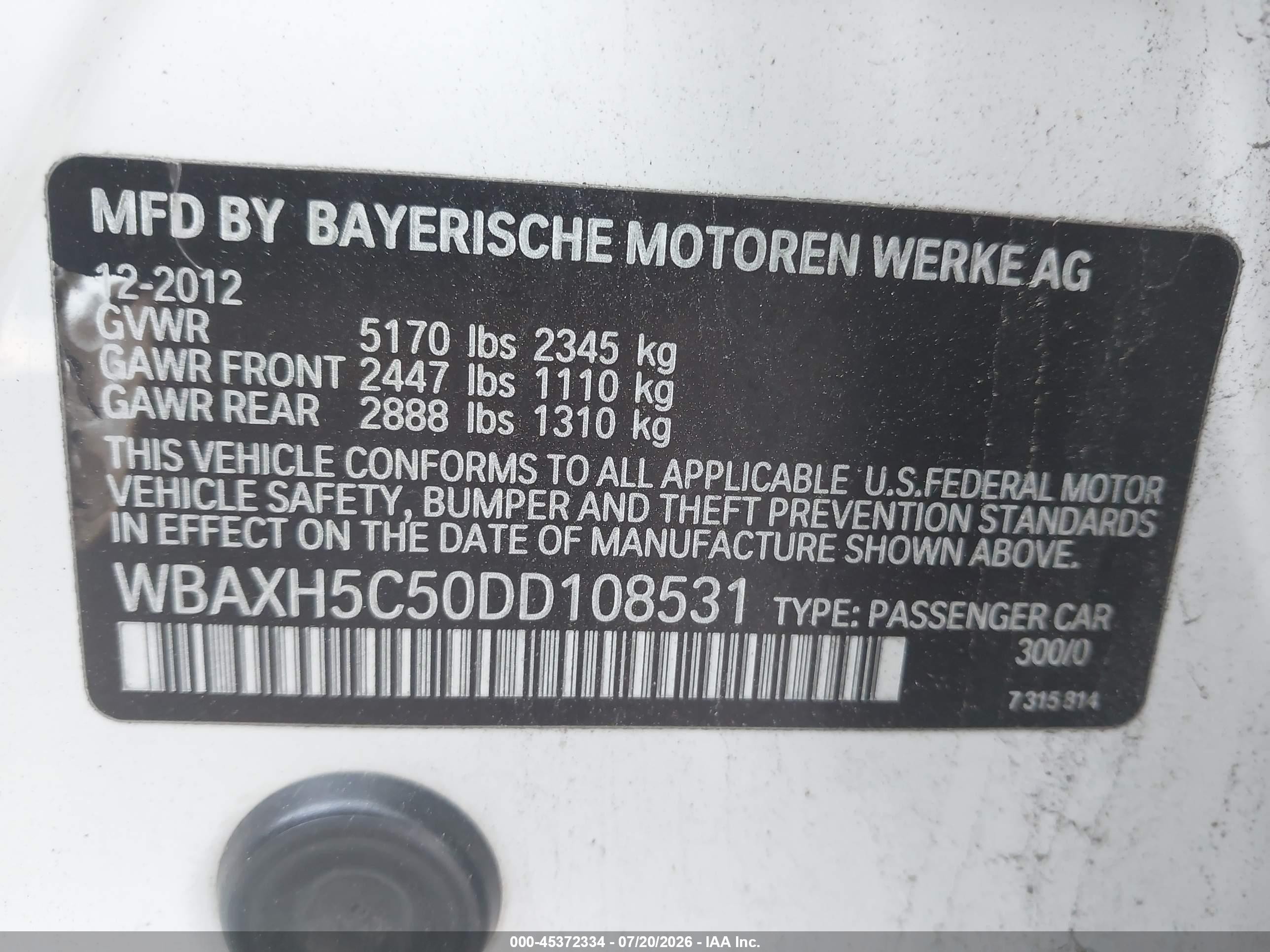 2013 Bmw 528i Xdrive White vin: WBAXH5C50DD108531