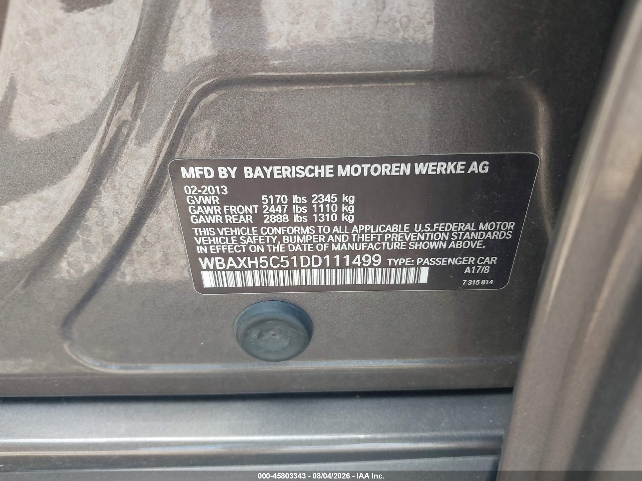 2013 Bmw 528i Xdrive Gray vin: WBAXH5C51DD111499