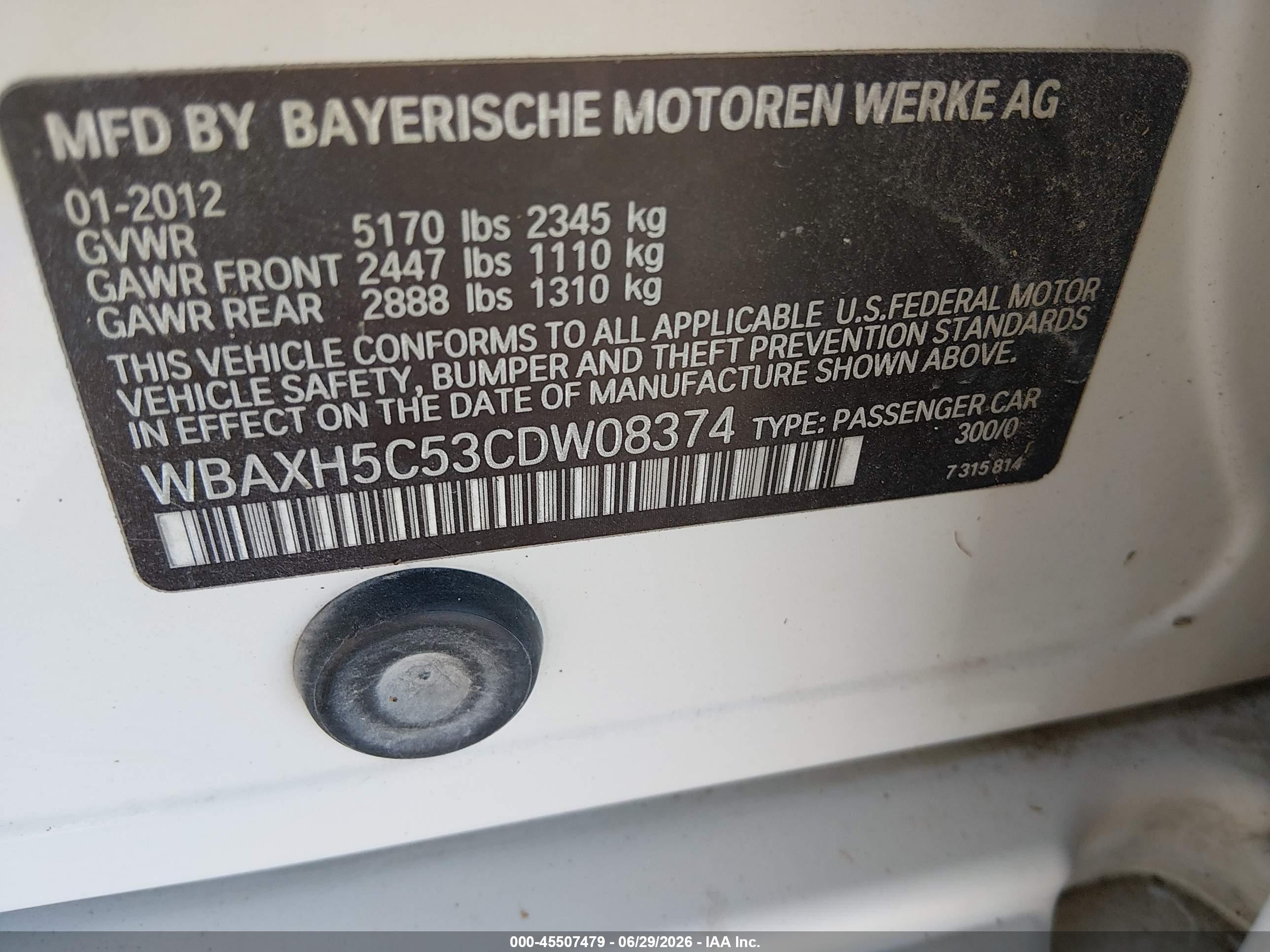 2012 Bmw 528i Xdrive White vin: WBAXH5C53CDW08374