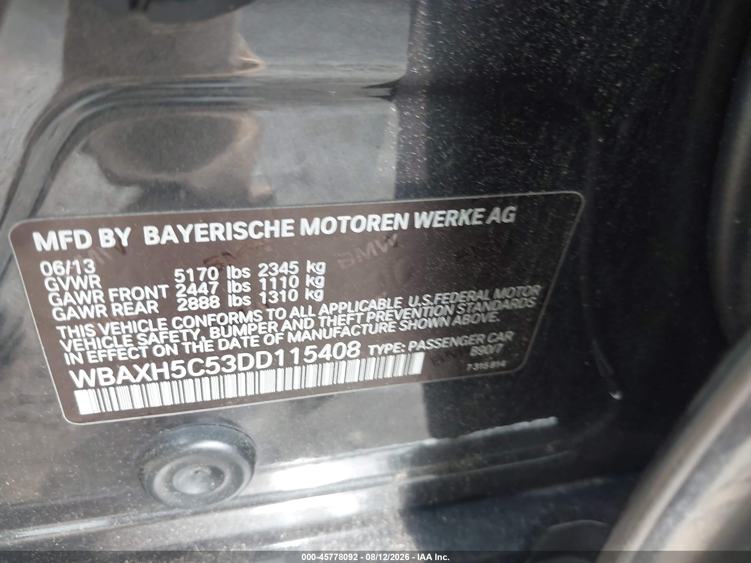 2013 Bmw 528i Xdrive Gray vin: WBAXH5C53DD115408