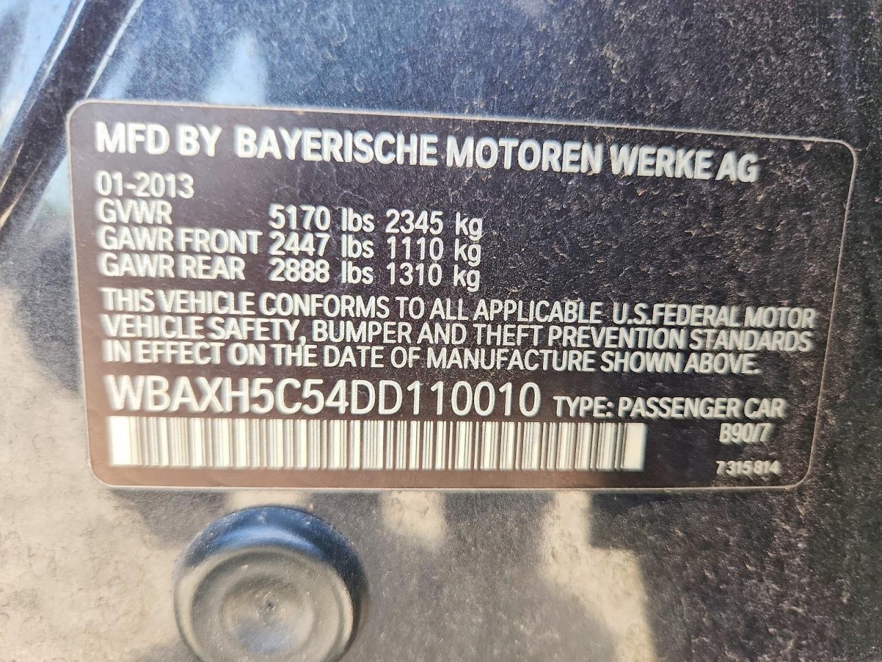 2013 Bmw 528xi Charcoal vin: WBAXH5C54DD110010