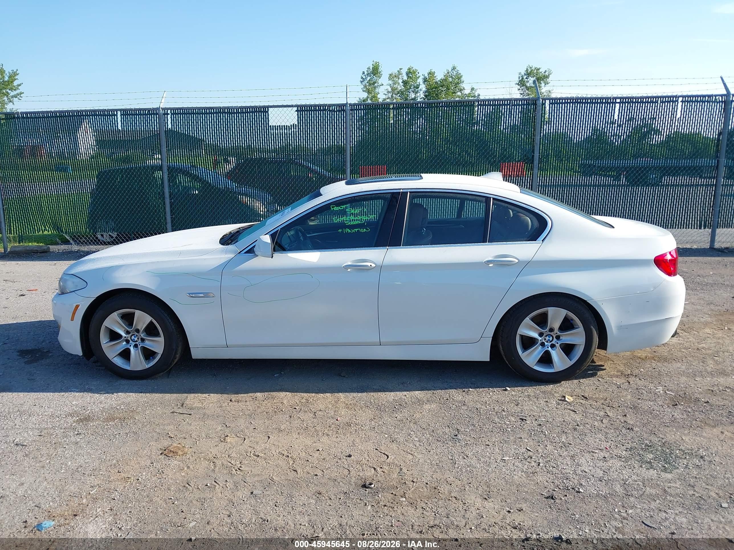 2013 Bmw 528i Xdrive White vin: WBAXH5C55DD113045