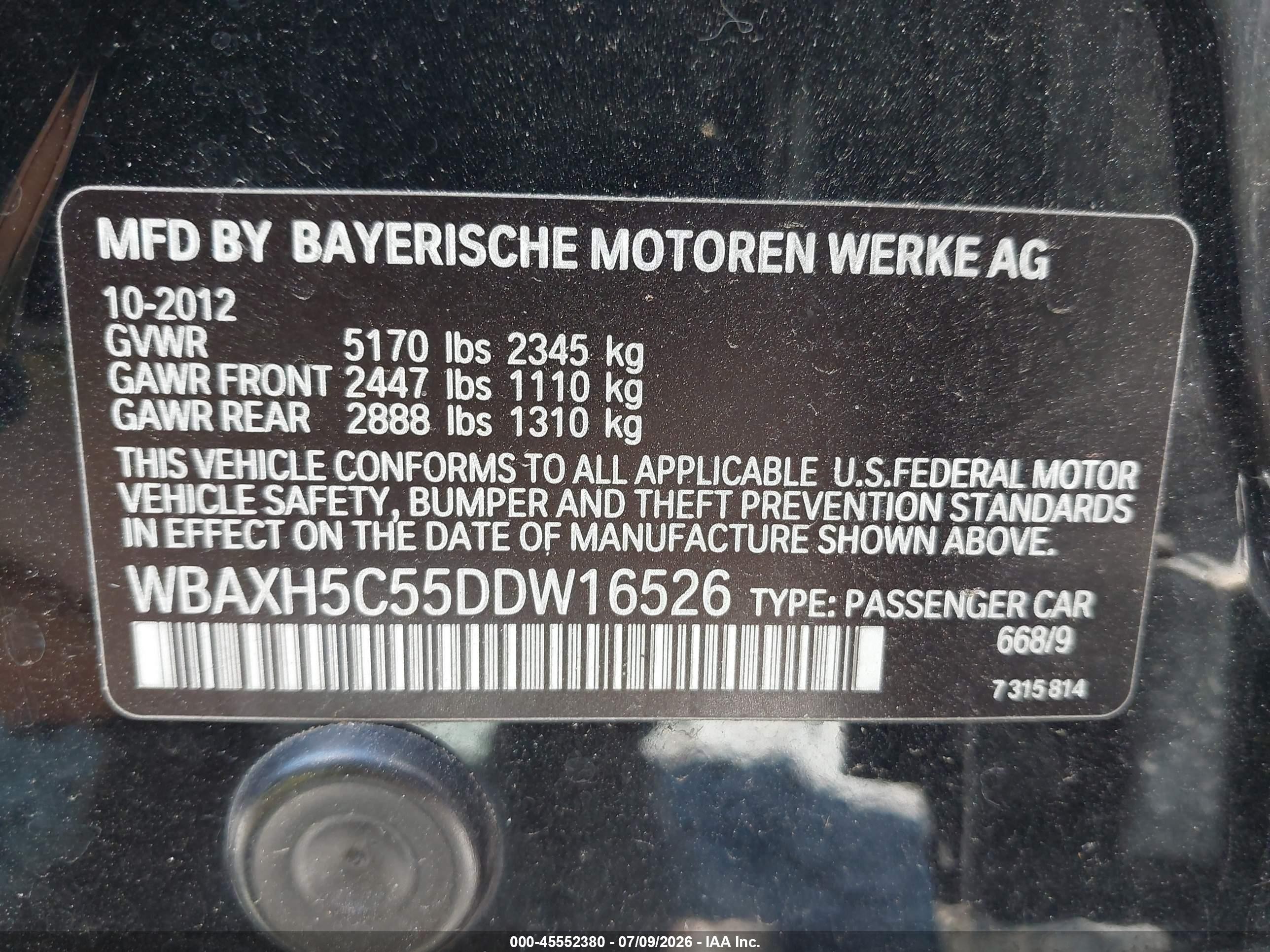 2013 Bmw 528i Xdrive Черный vin: WBAXH5C55DDW16526