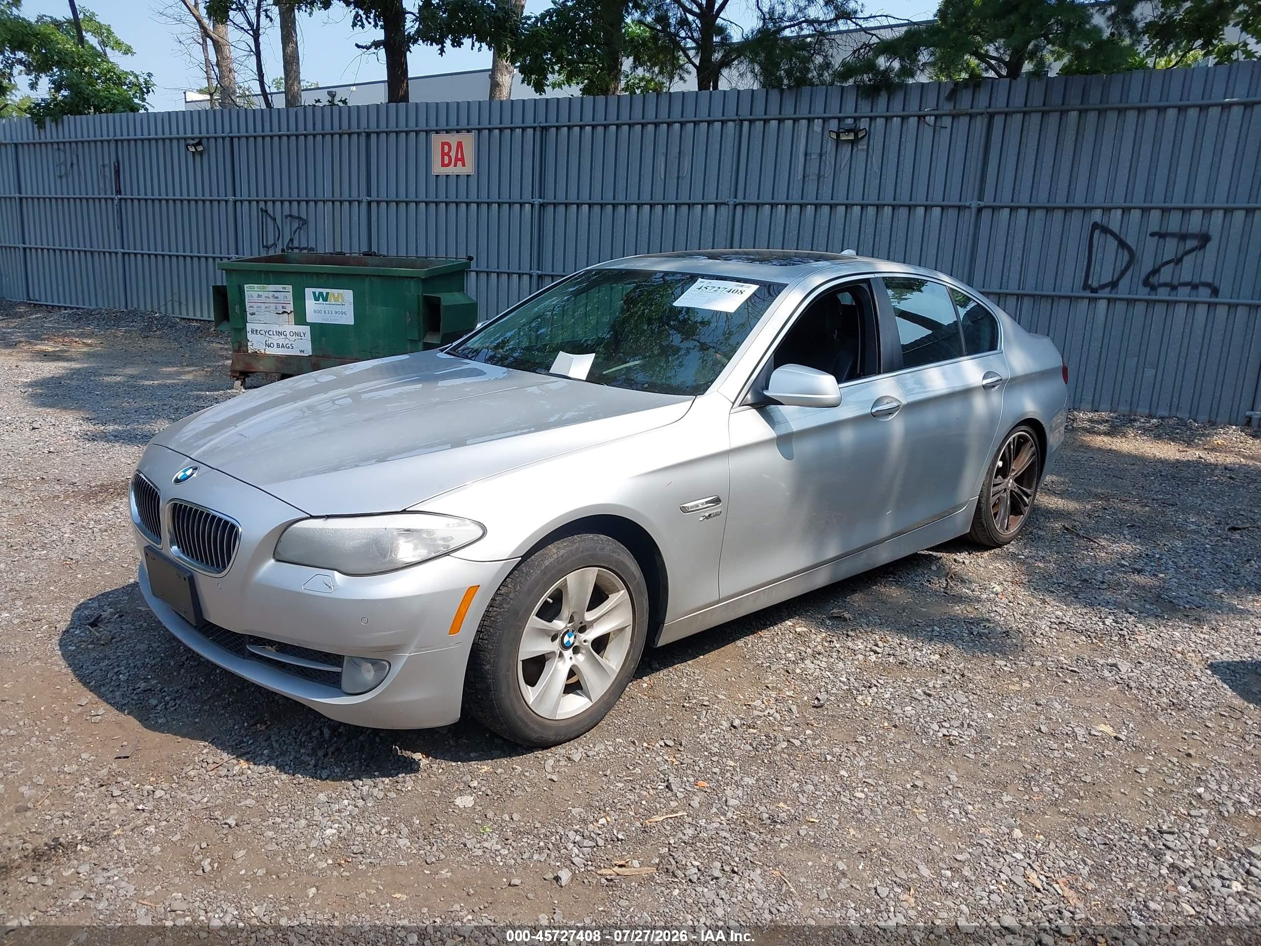 2012 Bmw 528i Xdrive Silver vin: WBAXH5C57CDW07986