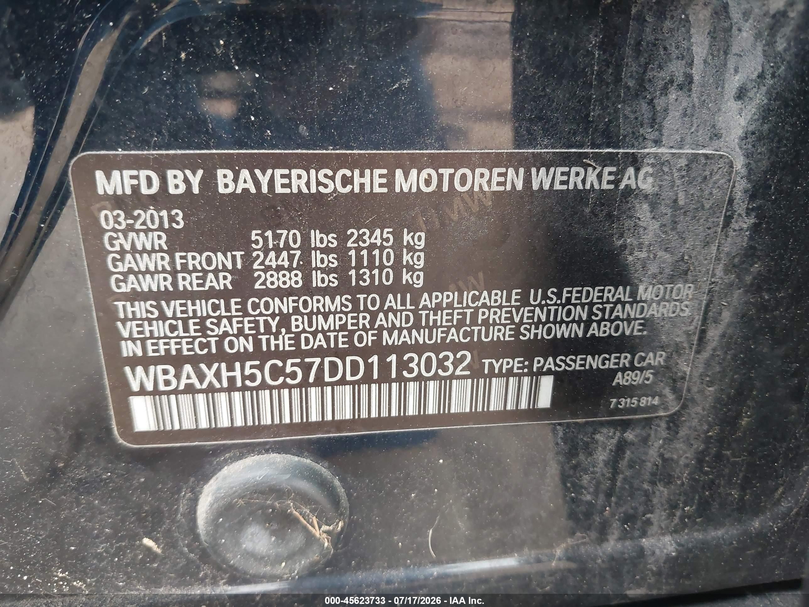 2013 Bmw 528i Xdrive Dark Blue vin: WBAXH5C57DD113032
