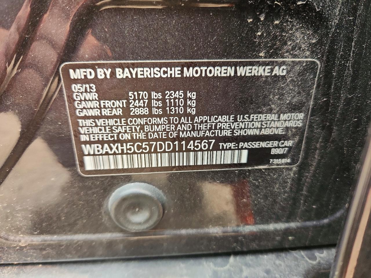 2013 Bmw 528 Xi Gray vin: WBAXH5C57DD114567