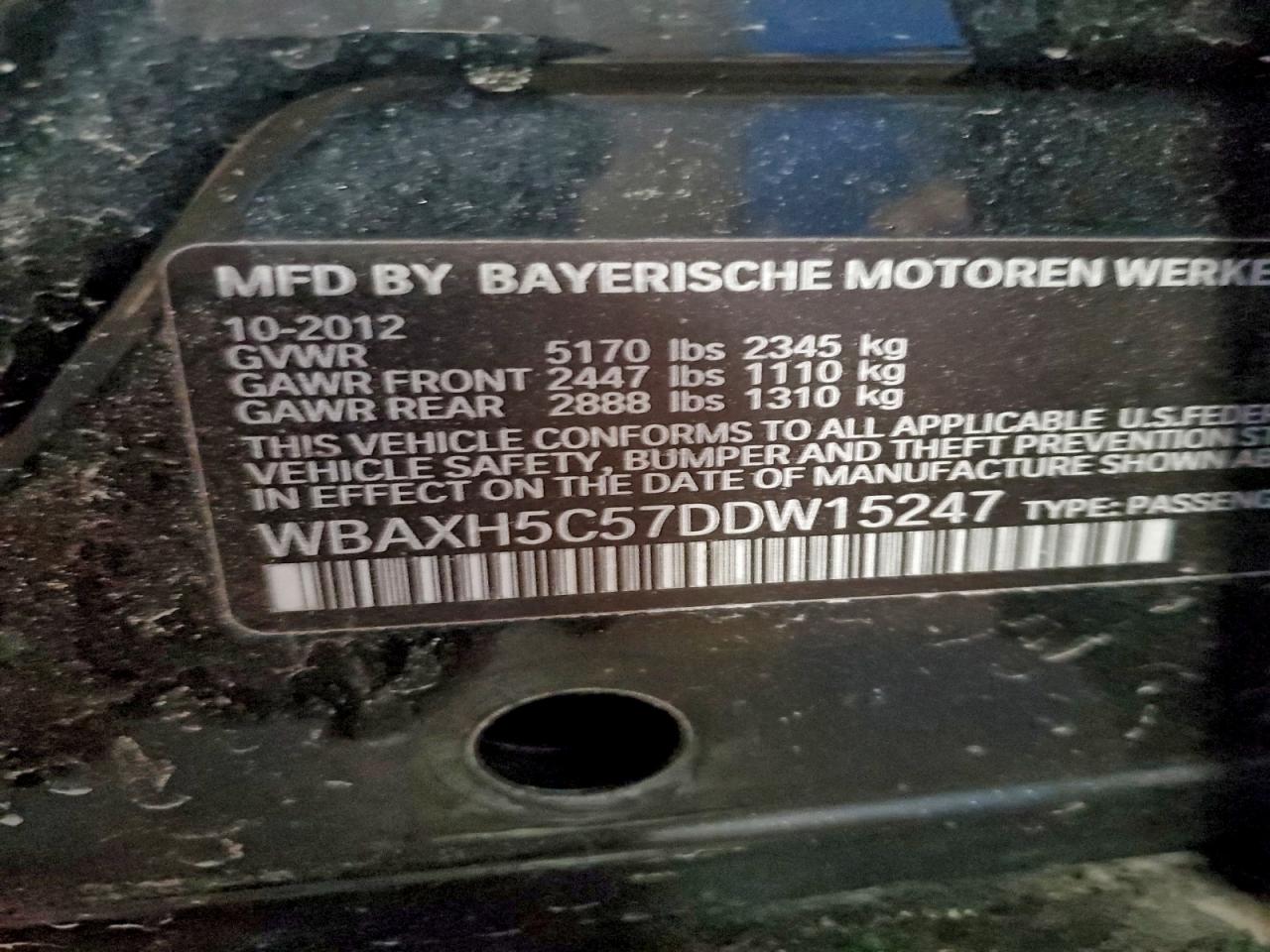 2013 Bmw 528 Xi Black vin: WBAXH5C57DDW15247