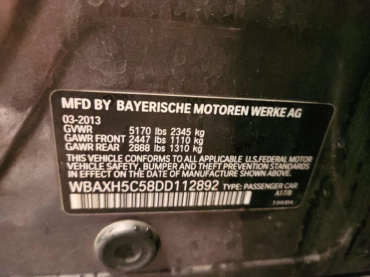 2013 Bmw 528 Xi Brown vin: WBAXH5C58DD112892