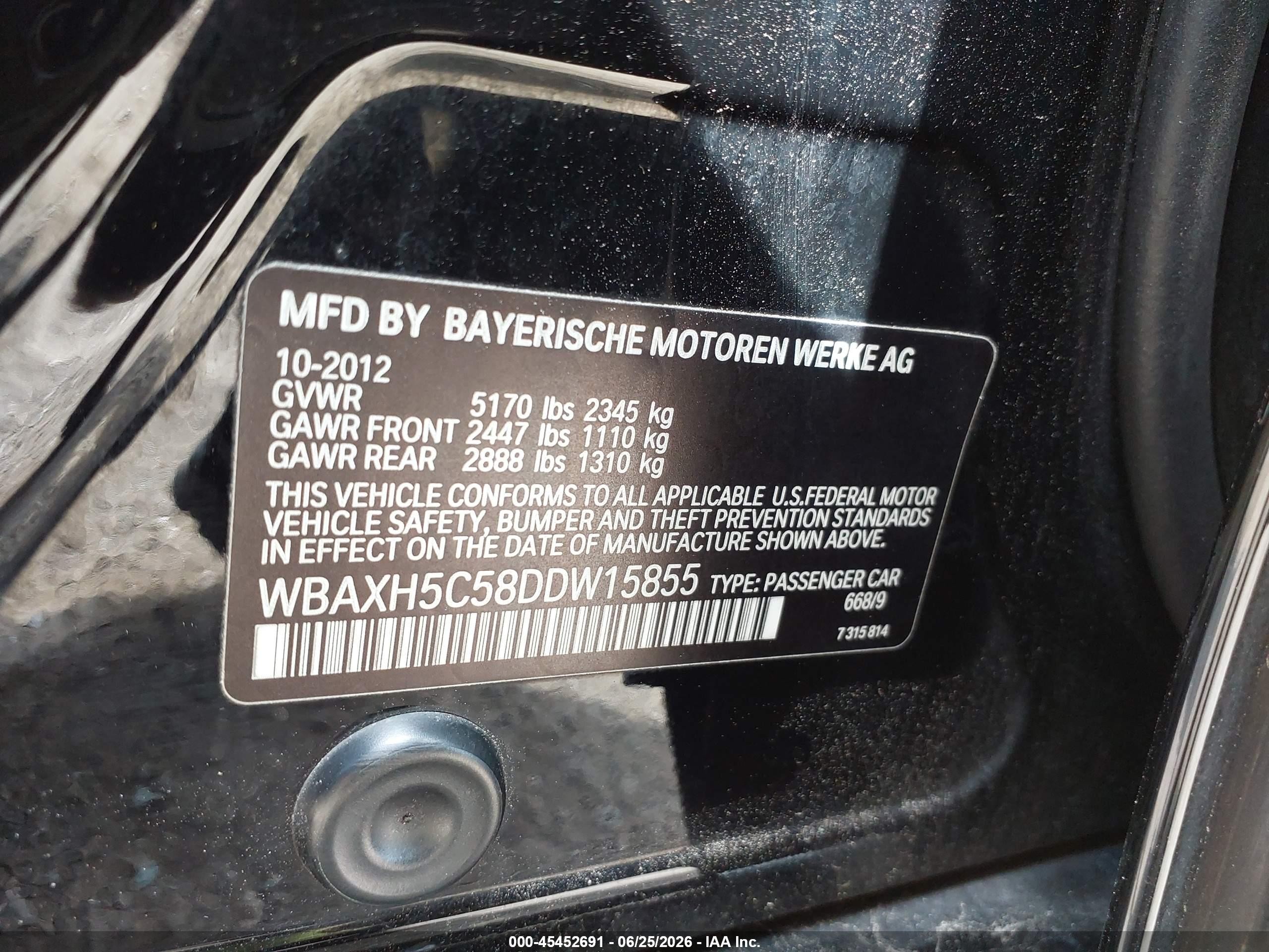 2013 Bmw 528i Xdrive Черный vin: WBAXH5C58DDW15855