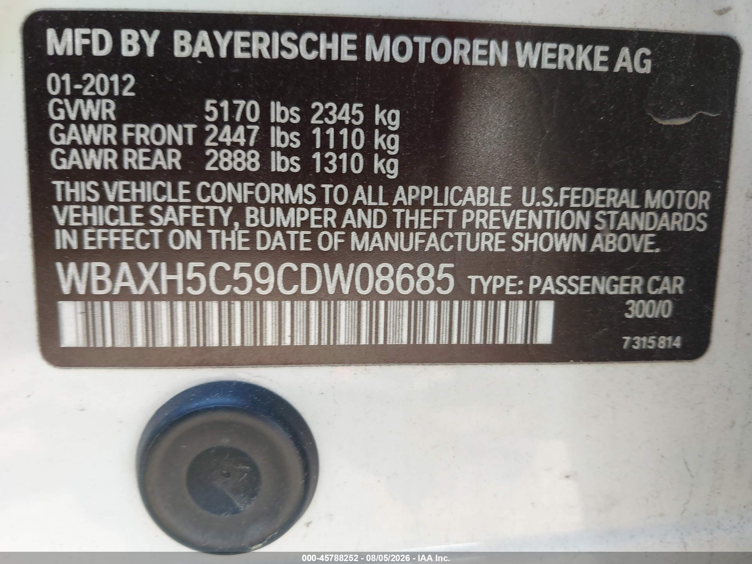 2012 Bmw 528i Xdrive Белый vin: WBAXH5C59CDW08685