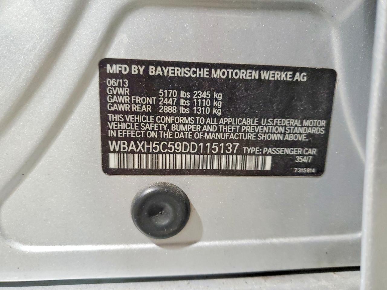 2013 Bmw 528 Xi Серебряный vin: WBAXH5C59DD115137