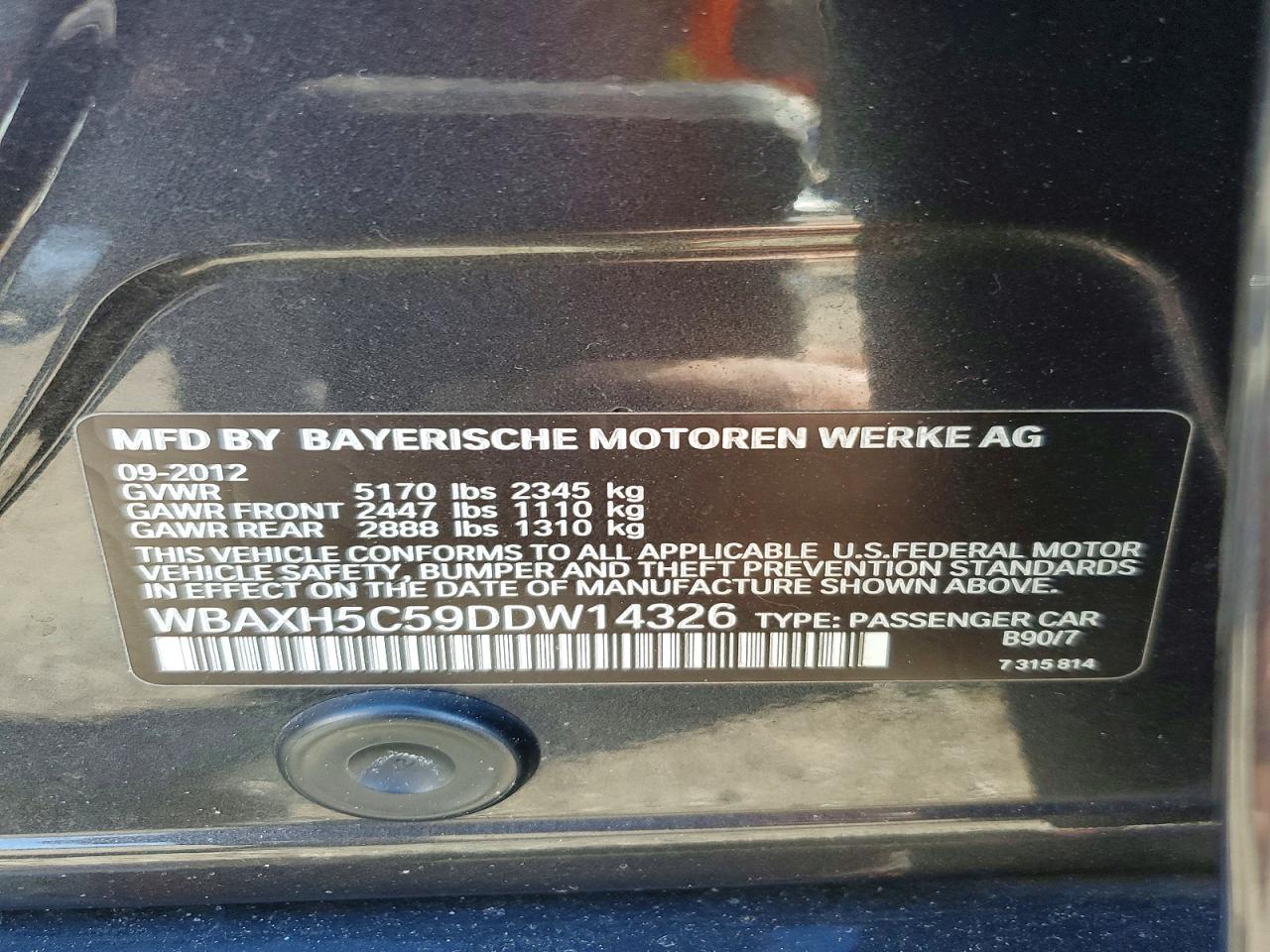 2013 Bmw 528 Xi Charcoal vin: WBAXH5C59DDW14326