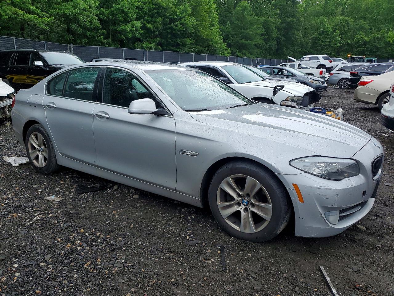 2013 Bmw 528 Xi Silver vin: WBAXH5C5XDD112814