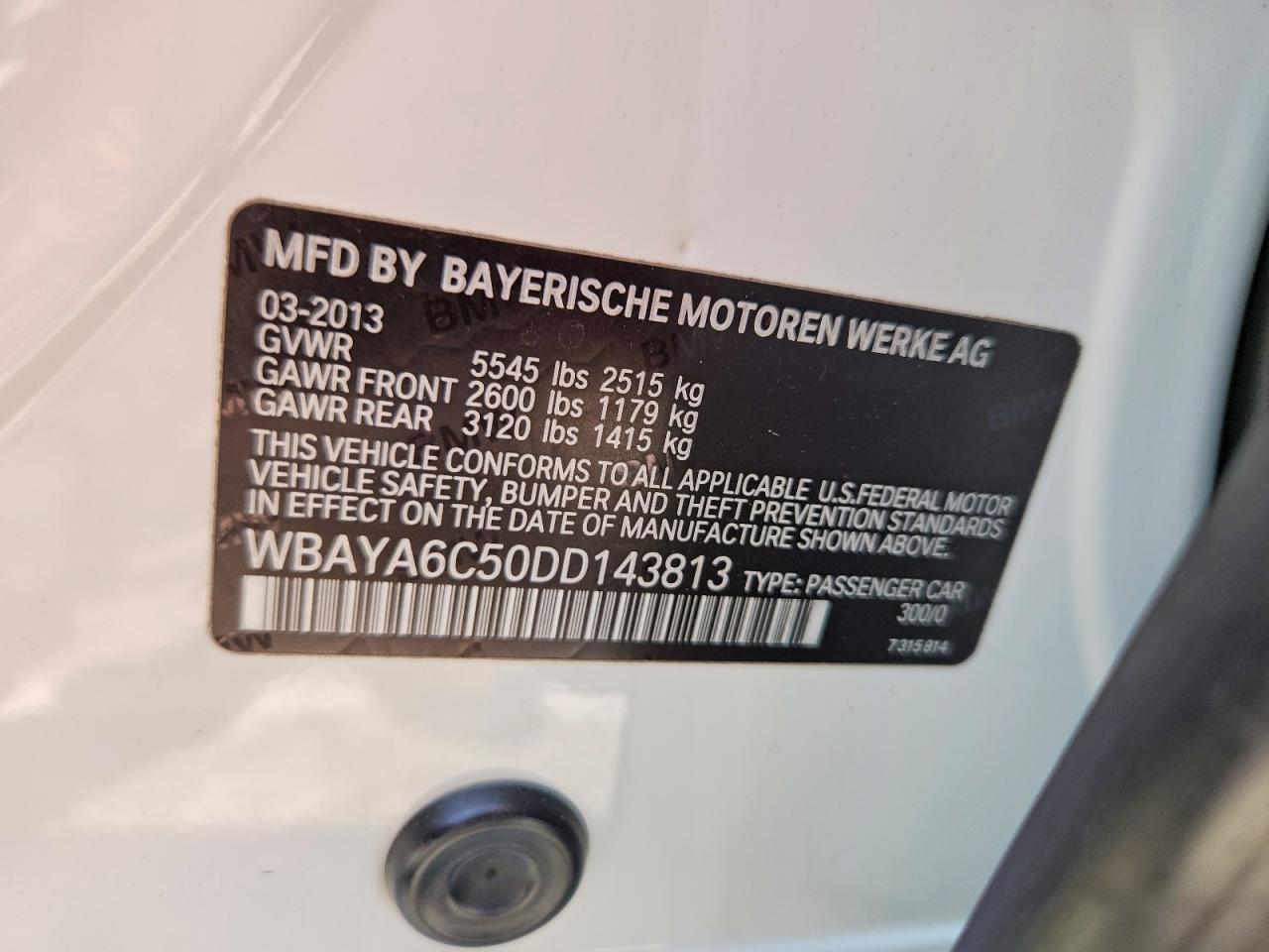 2013 Bmw 740 I White vin: WBAYA6C50DD143813