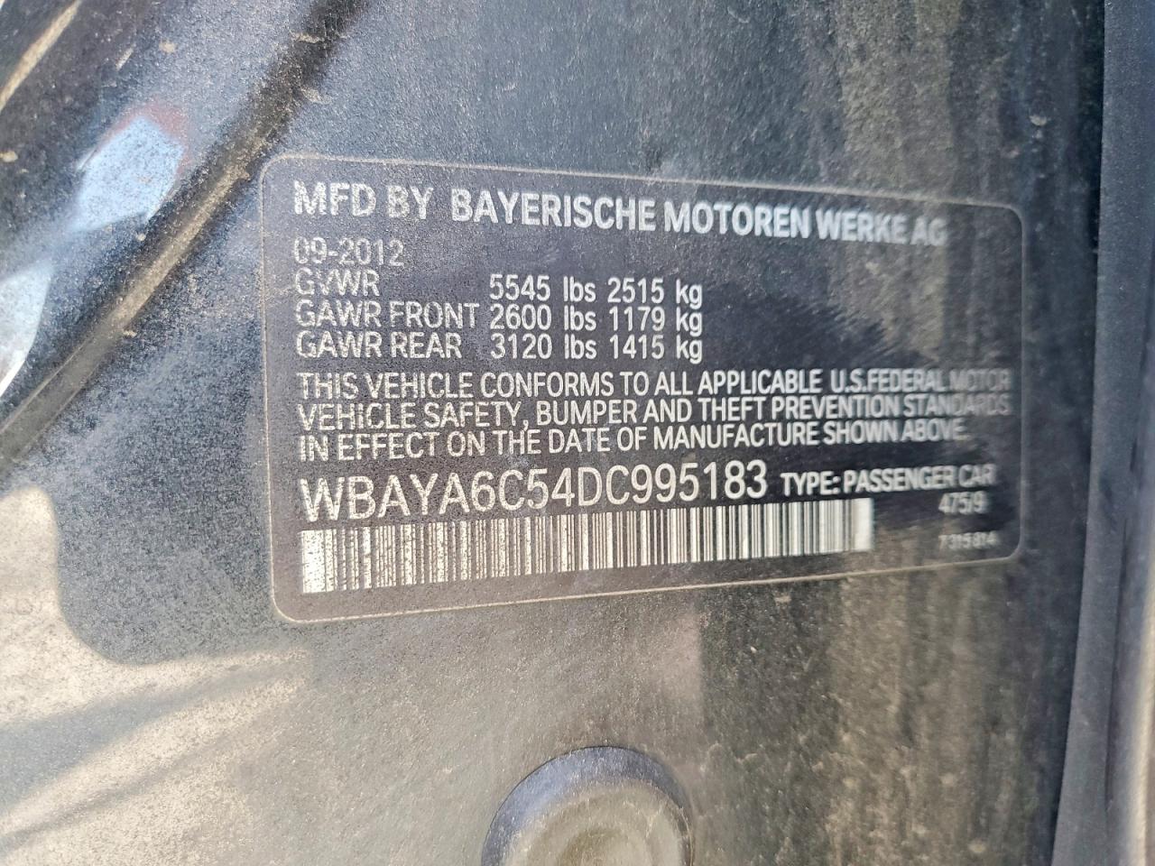 2013 Bmw 740 I Black vin: WBAYA6C54DC995183