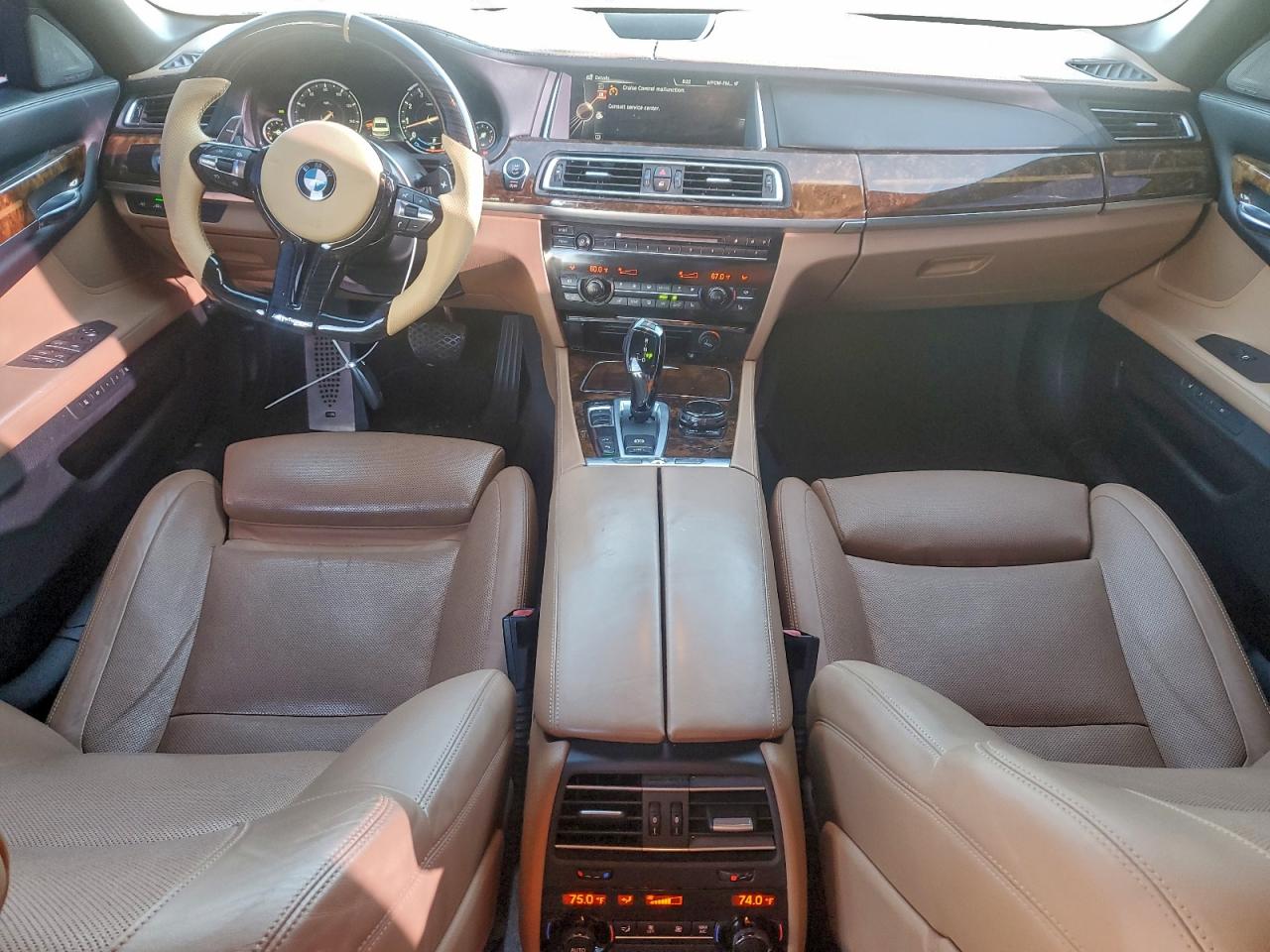 2015 Bmw 740 I White vin: WBAYA6C57FGK16659