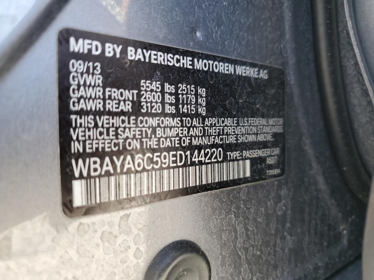 2014 Bmw 740 I Gray vin: WBAYA6C59ED144220