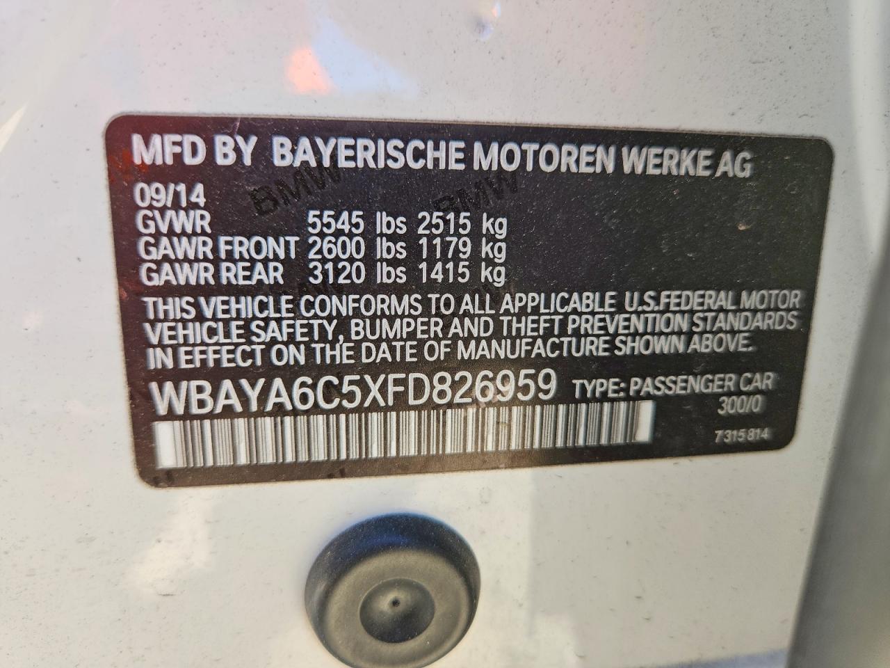 2015 Bmw 740 I White vin: WBAYA6C5XFD826959