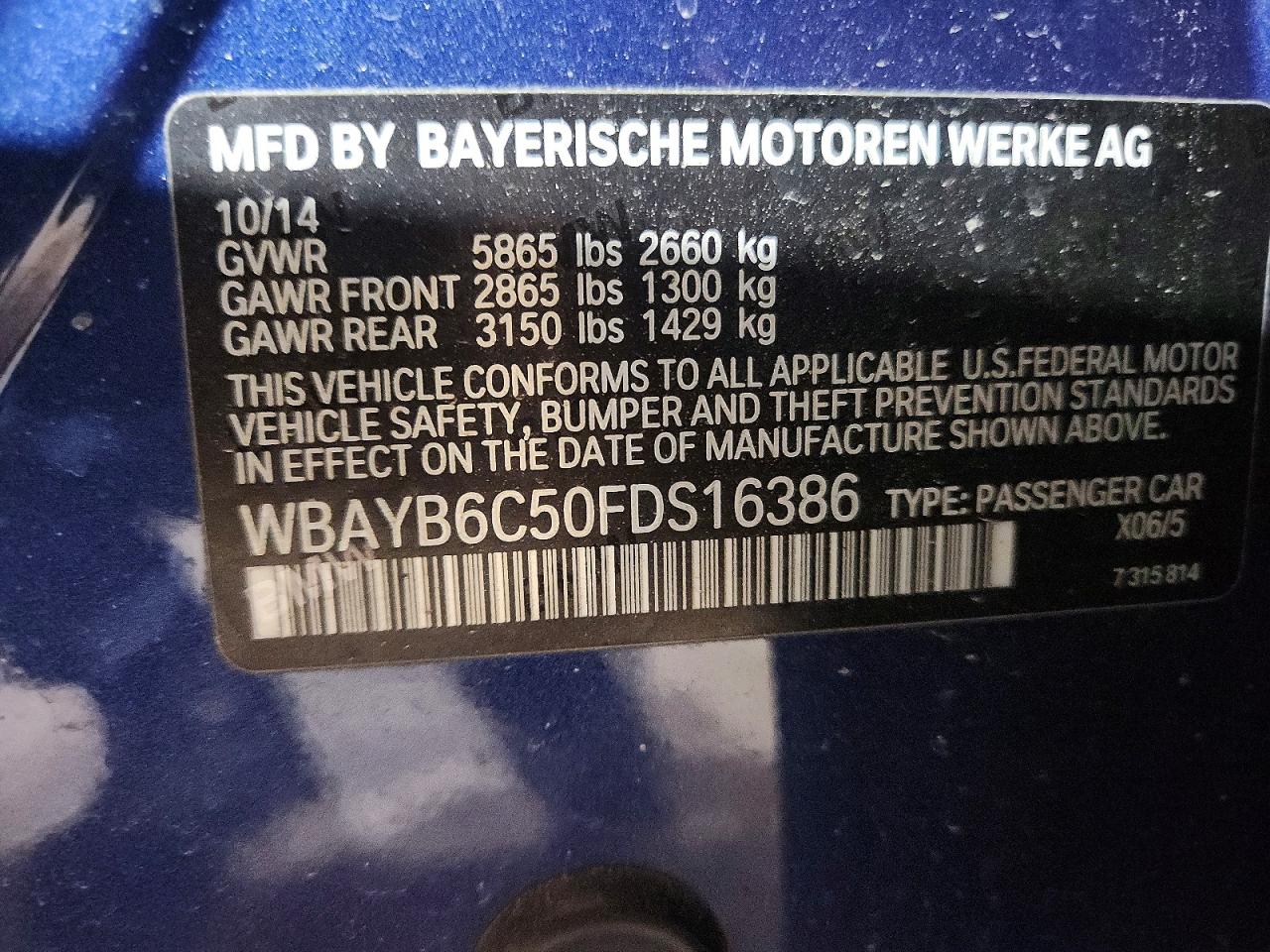 2015 Bmw Alpina B7 Blue vin: WBAYB6C50FDS16386