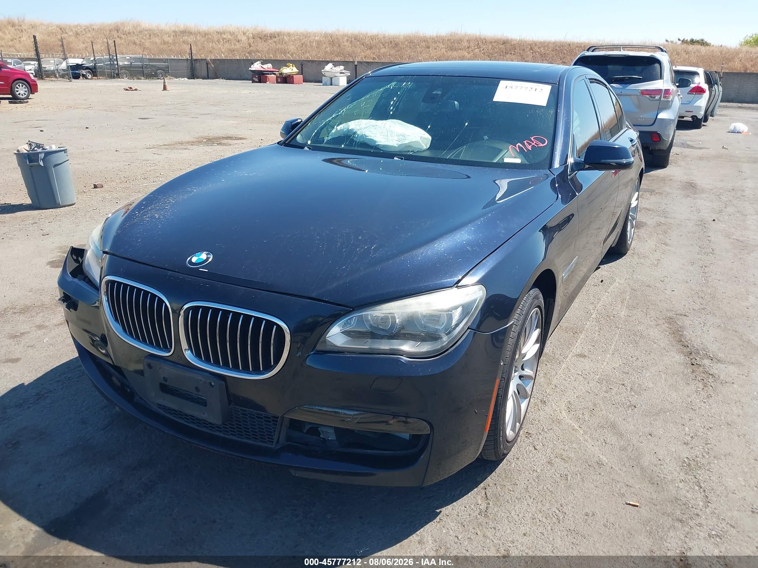 2014 Bmw 750i Xdrive Dark Blue vin: WBAYB6C52ED225069