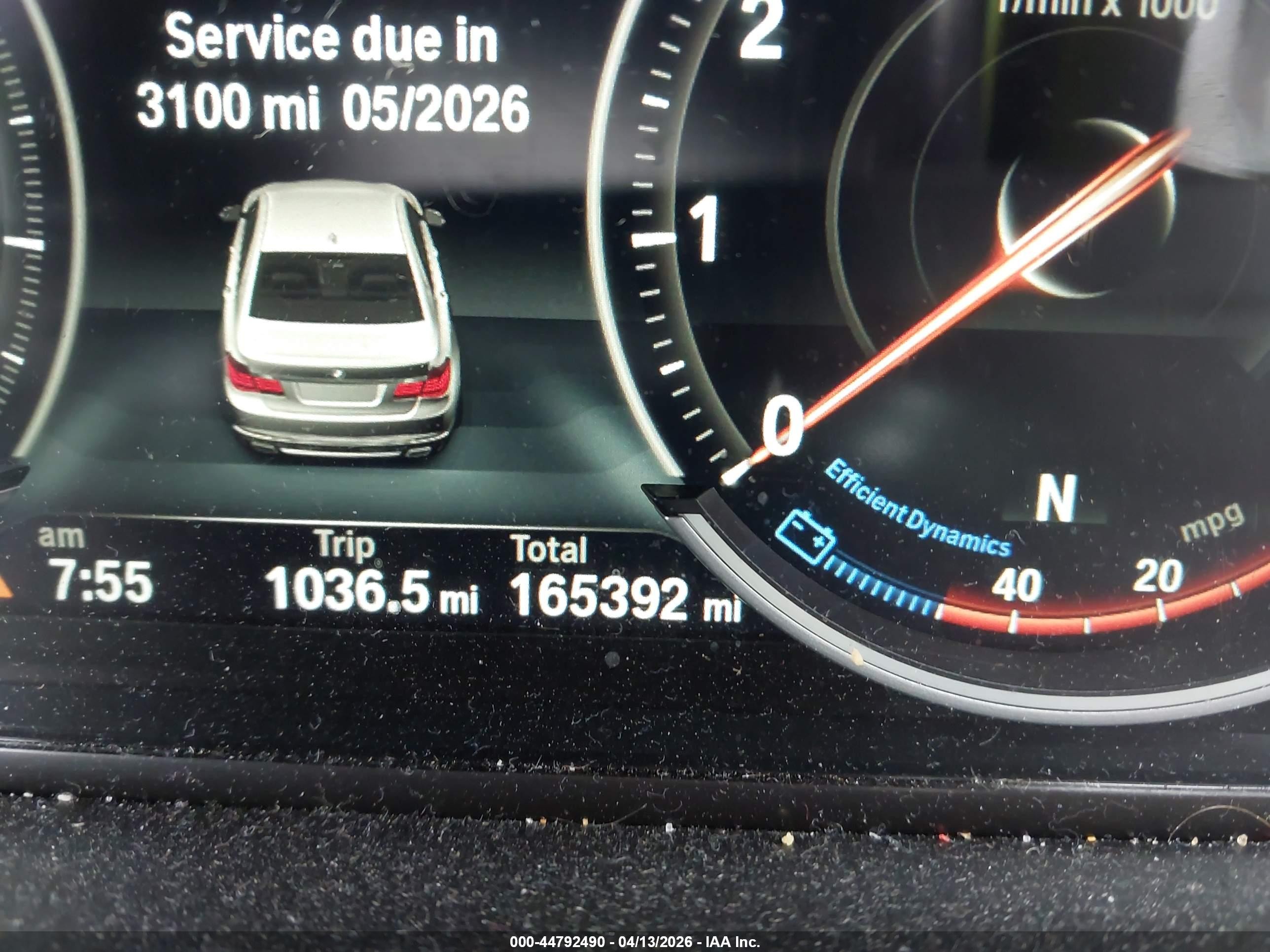 2015 Bmw 750i Xdrive Gray vin: WBAYB6C52FD225381