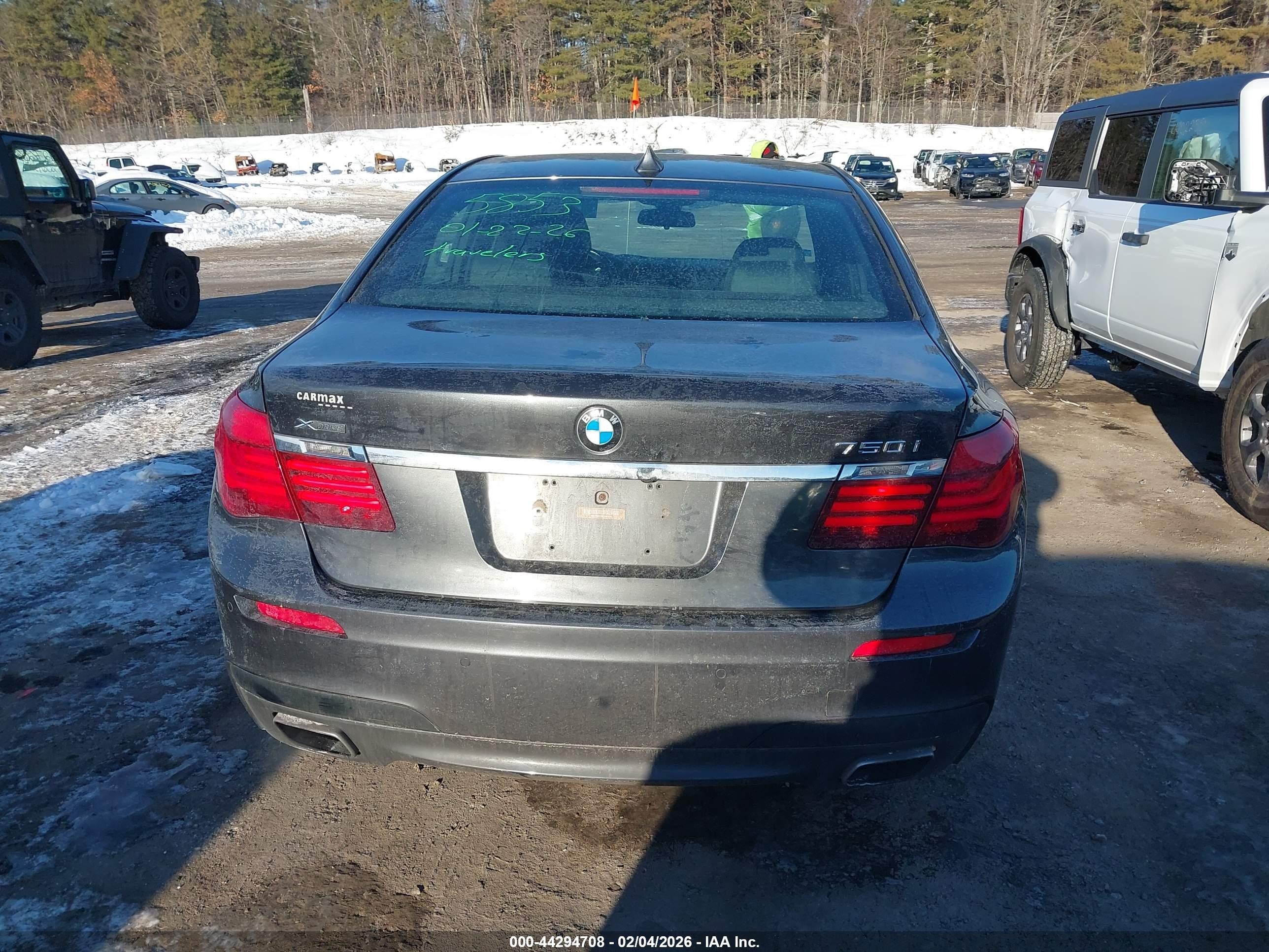 2015 Bmw 750i Xdrive Серый vin: WBAYB6C58FD966196