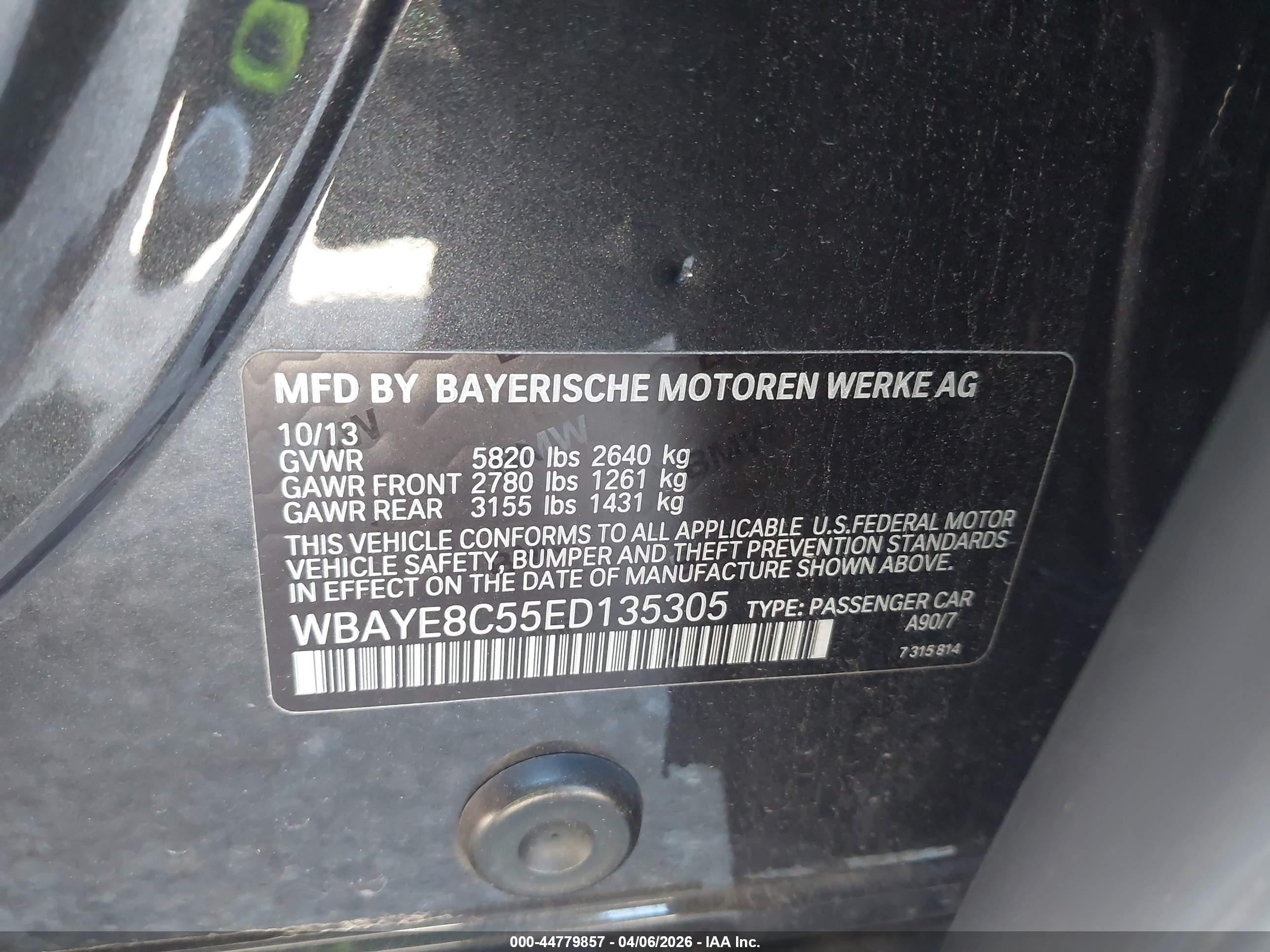 2014 Bmw Alpina B7   Black vin: WBAYE8C55ED135305