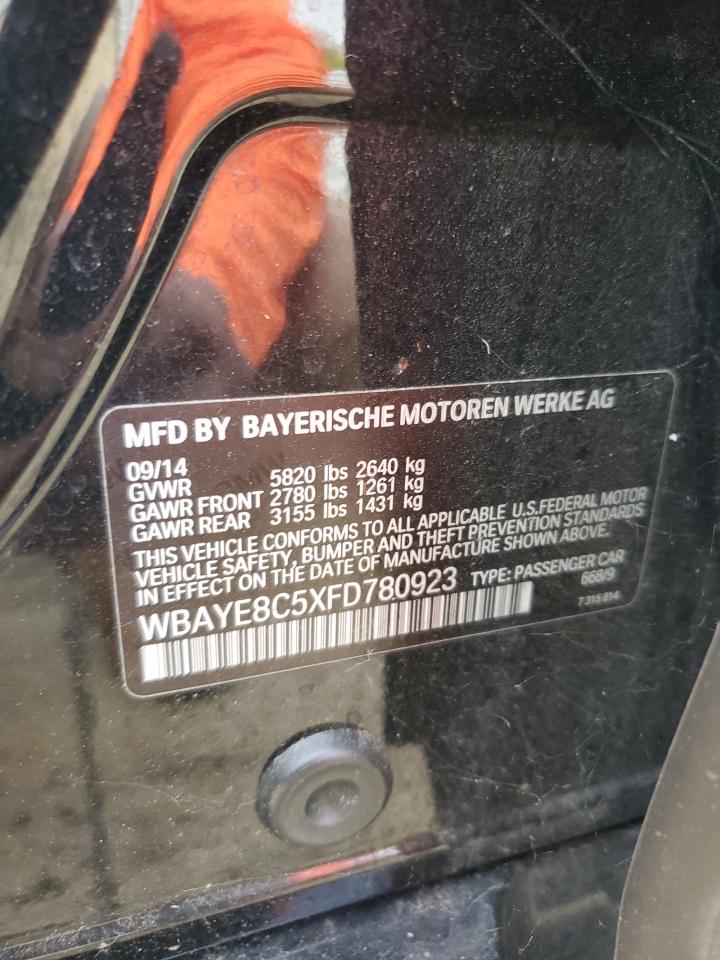 2015 Bmw 750 Li Black vin: WBAYE8C5XFD780923