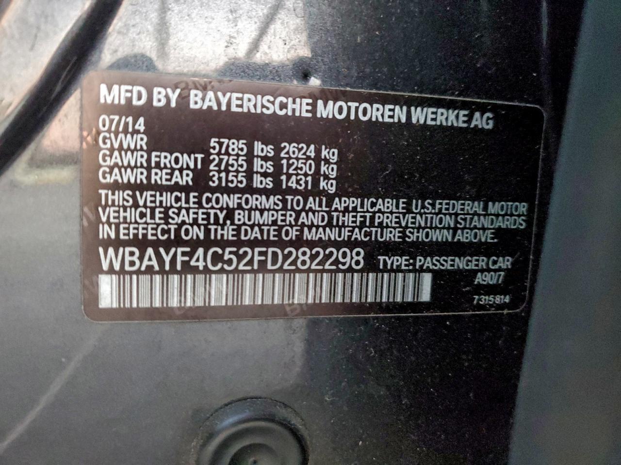 2015 Bmw 740 Lxi Gray vin: WBAYF4C52FD282298
