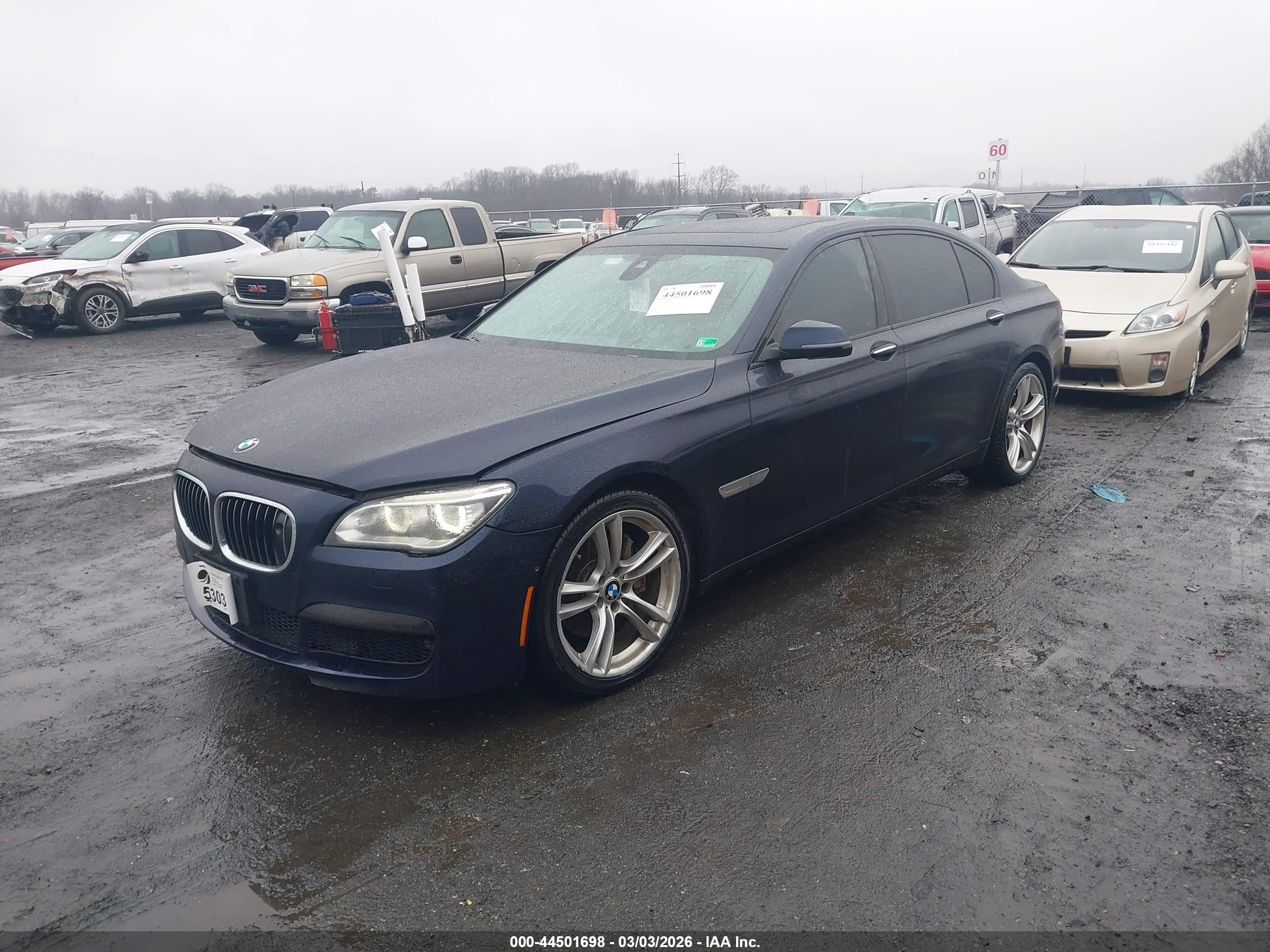 2015 Bmw 740li Xdrive Dark Blue vin: WBAYF4C56FD874111