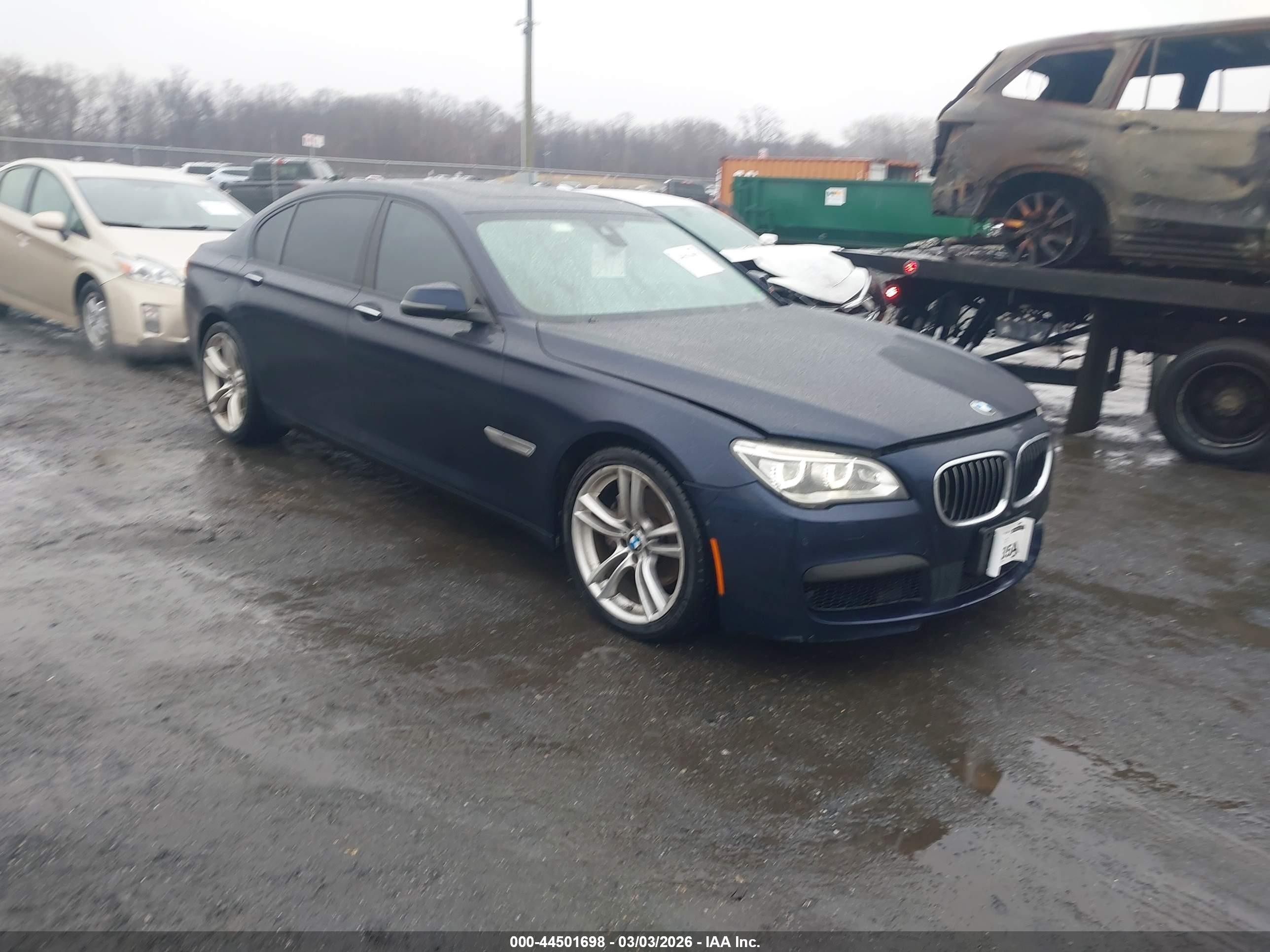 2015 Bmw 740li Xdrive Dark Blue vin: WBAYF4C56FD874111
