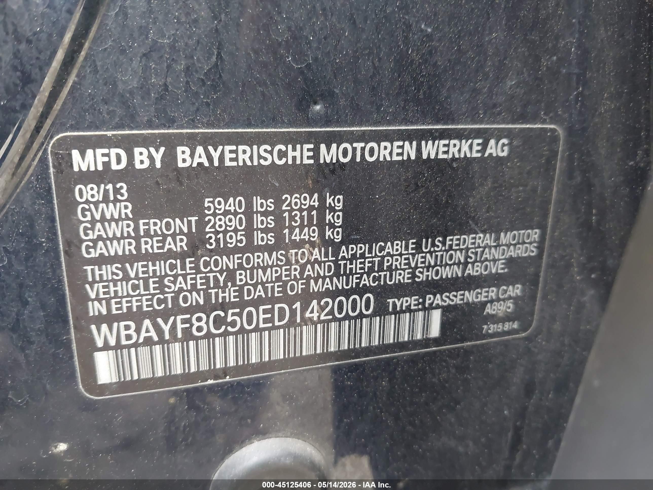 2014 Bmw Alpina B7 Xdrive Dark Blue vin: WBAYF8C50ED142000