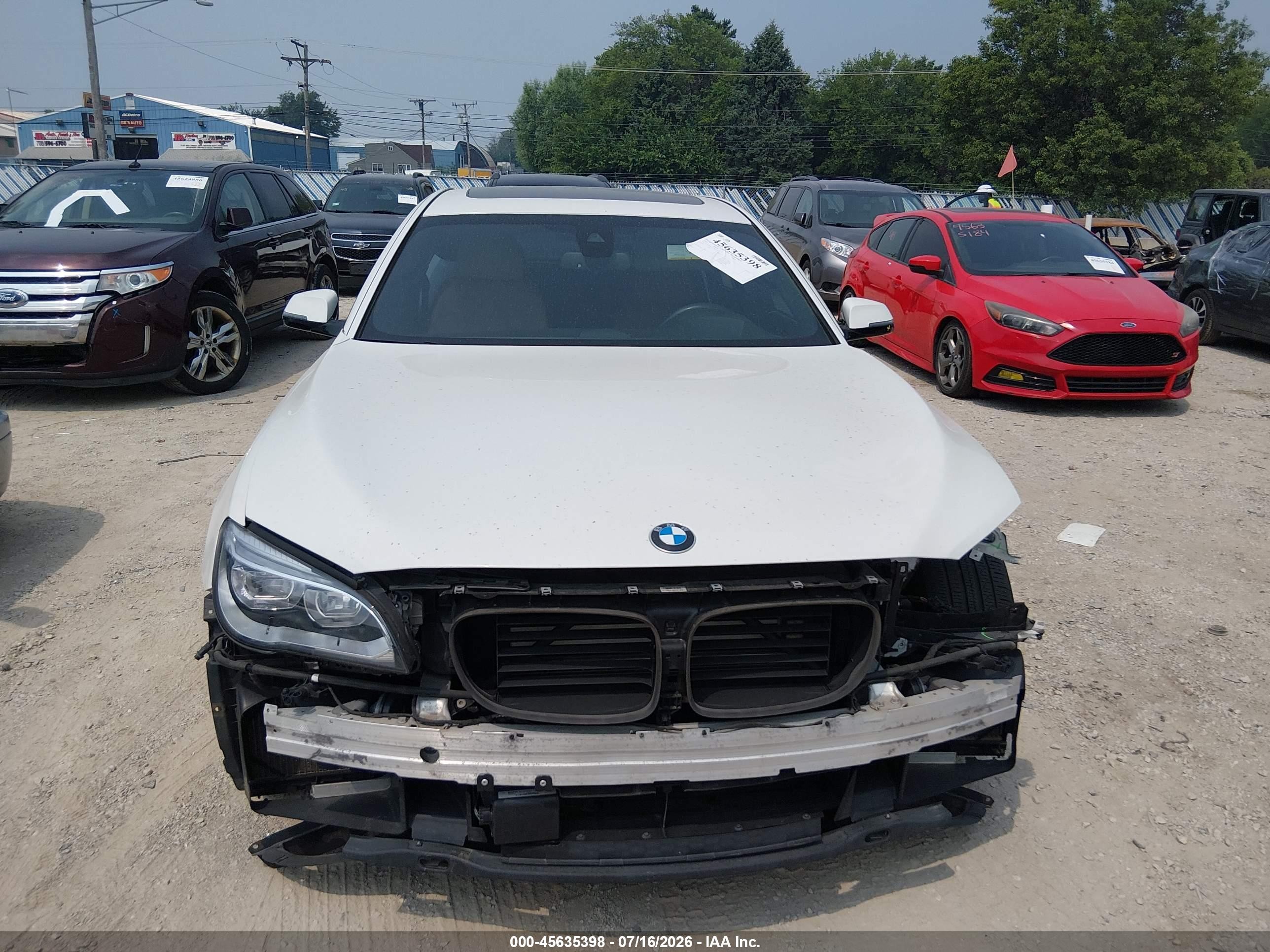 2015 Bmw 750li Xdrive White vin: WBAYF8C51FD655287