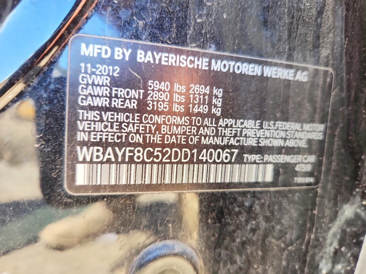 2013 Bmw 750 Lxi Black vin: WBAYF8C52DD140067