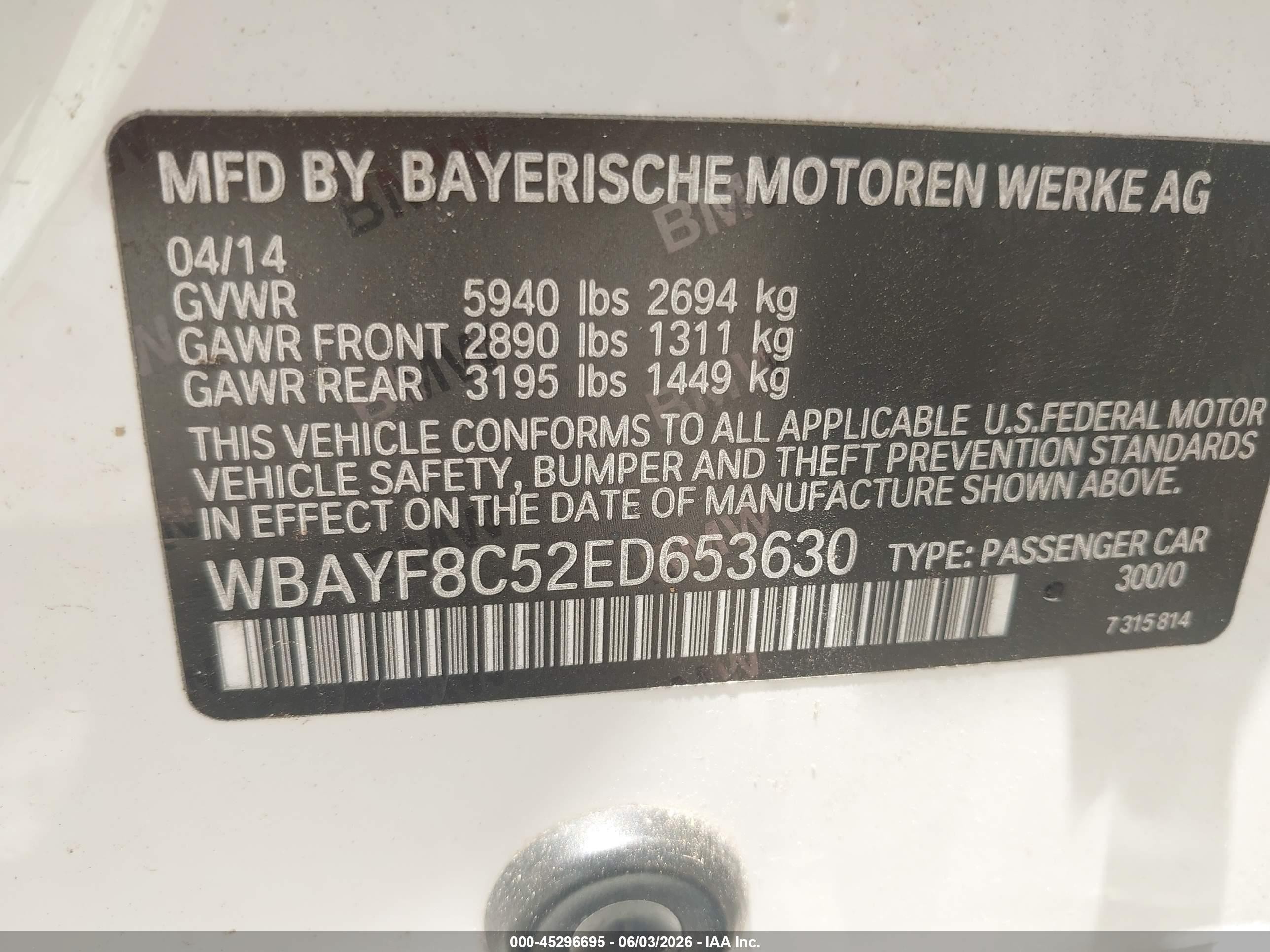 2014 Bmw Alpina B7 Xdrive White vin: WBAYF8C52ED653630