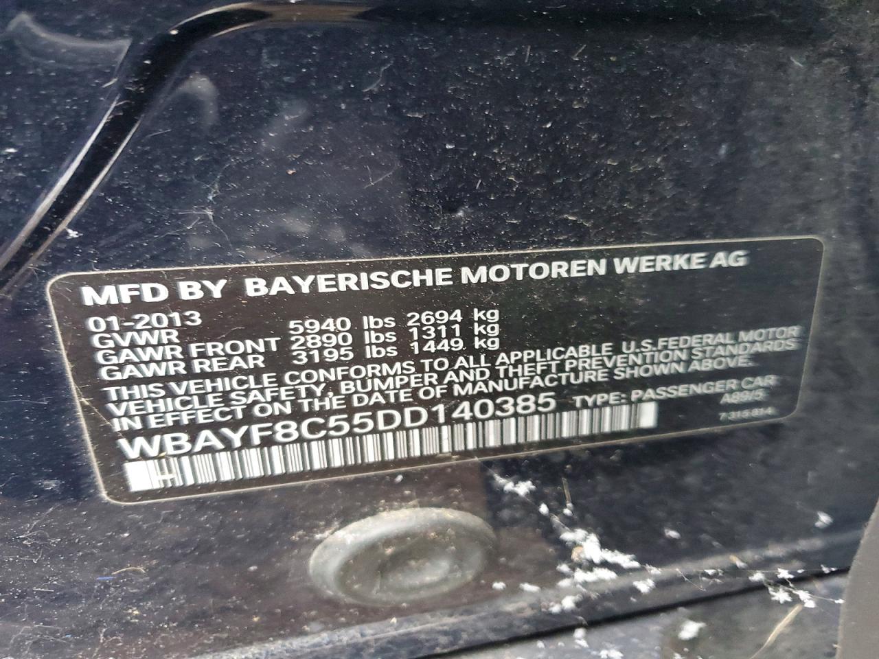 2013 Bmw 750 Lxi Синий vin: WBAYF8C55DD140385