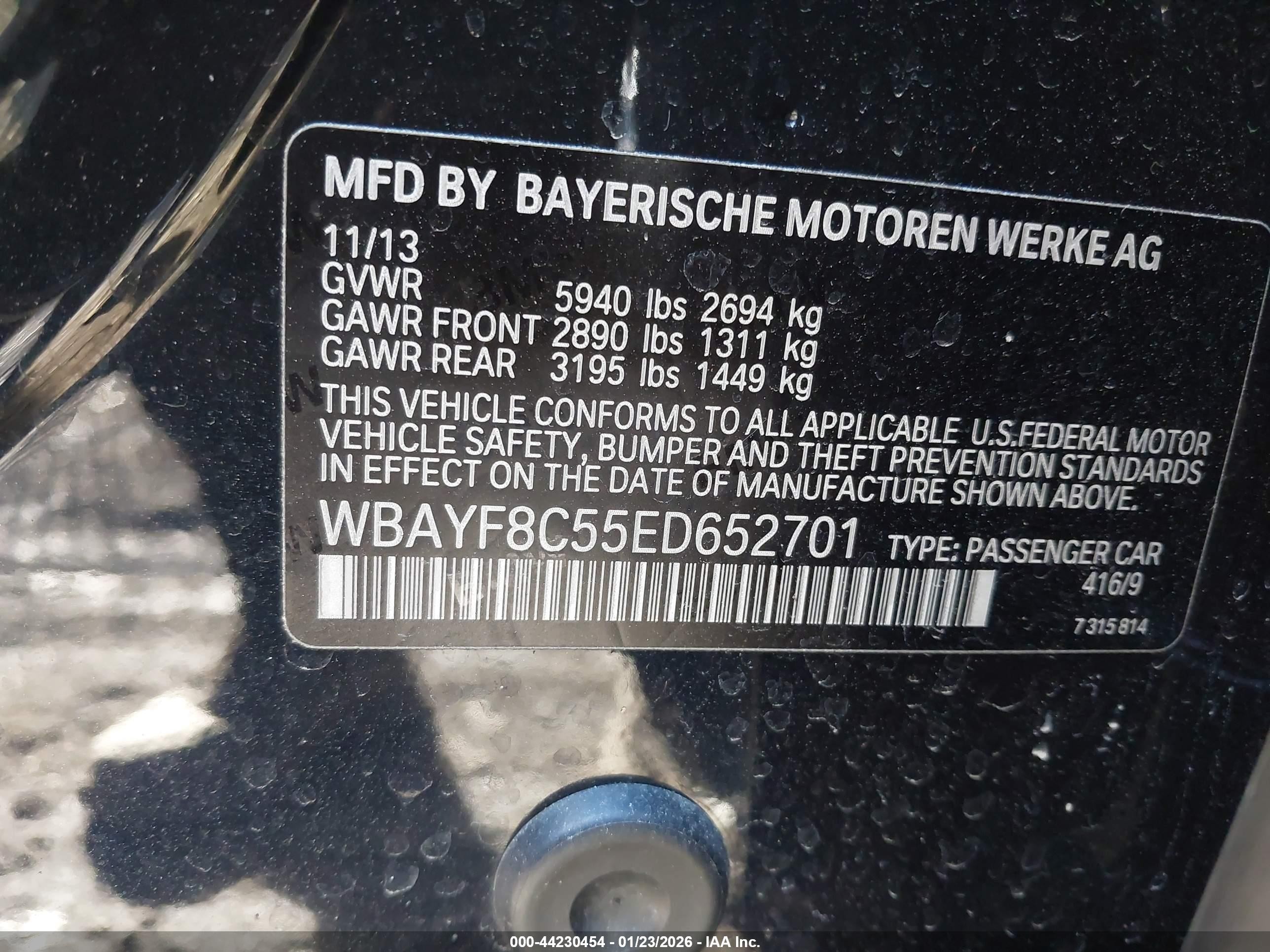 2014 Bmw Alpina B7 Xdrive Синий vin: WBAYF8C55ED652701