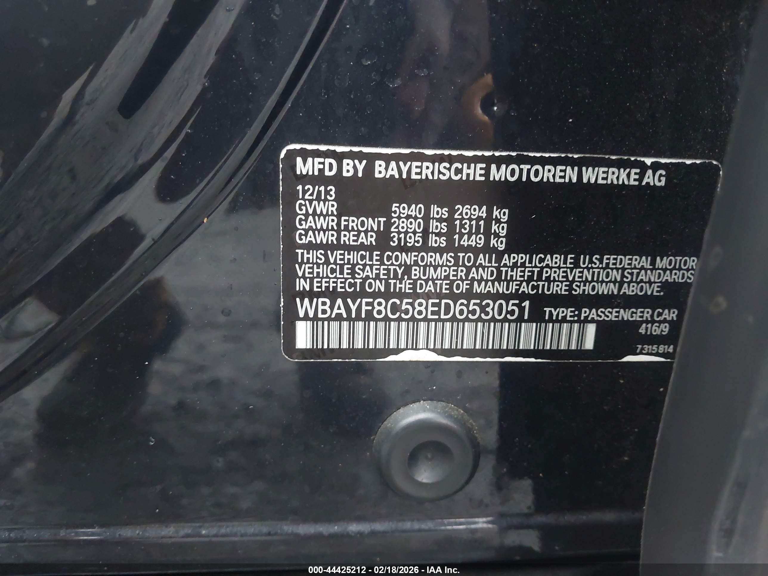 2014 Bmw Alpina B7 Xdrive Синий vin: WBAYF8C58ED653051