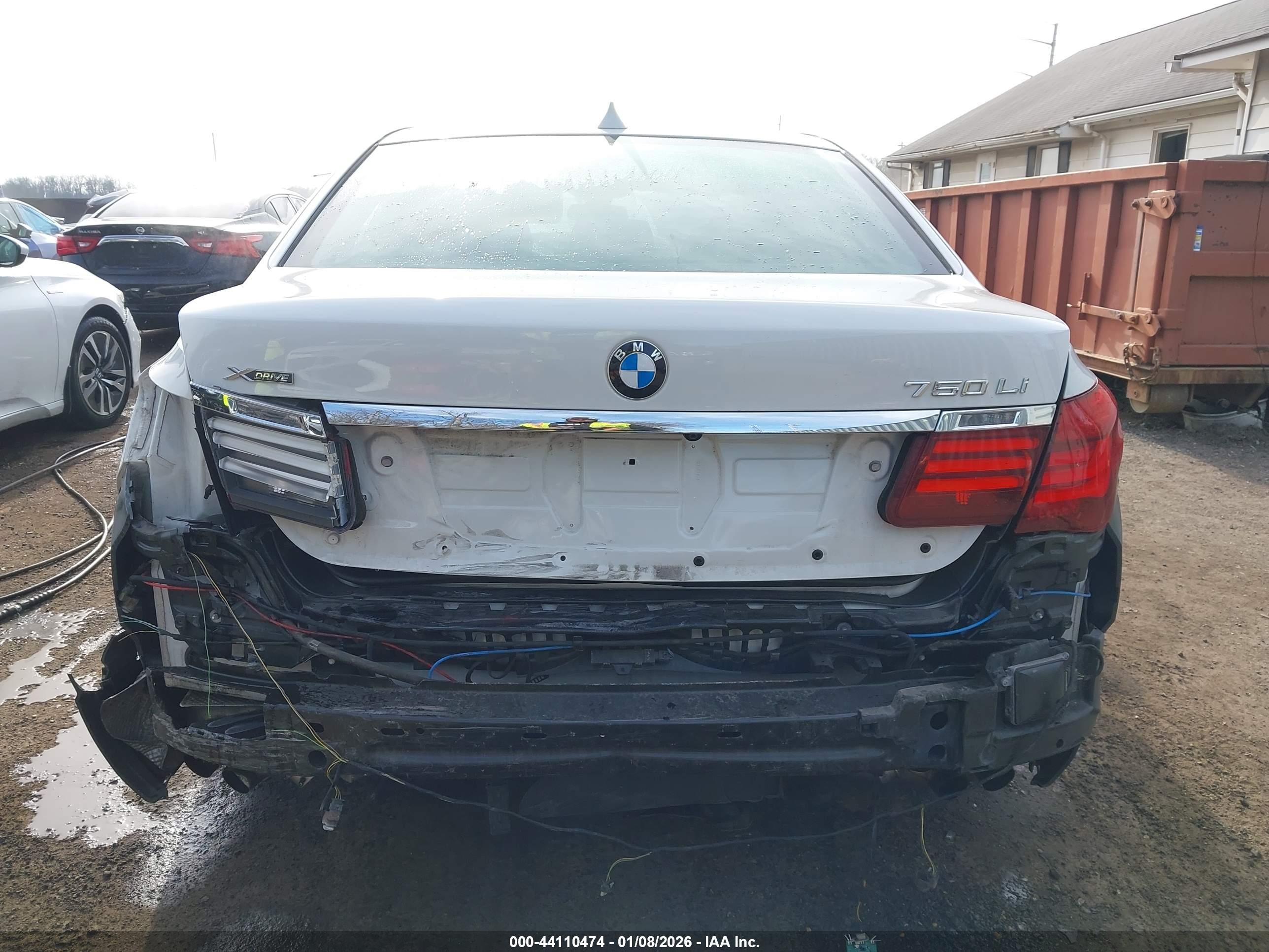 2015 Bmw 750li Xdrive White vin: WBAYF8C59FD655487