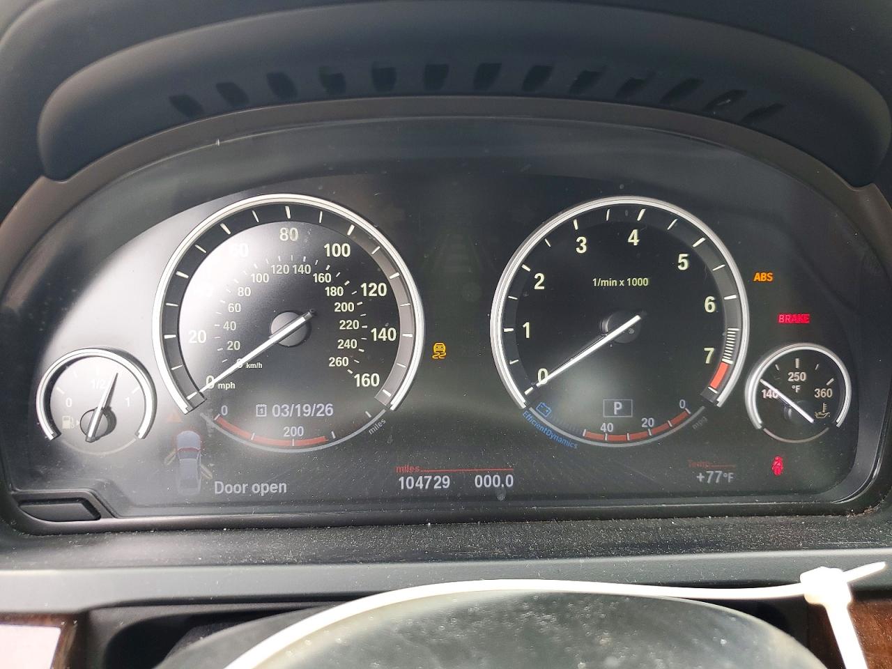 2013 Bmw 750 Lxi Charcoal vin: WBAYF8C5XDD140107
