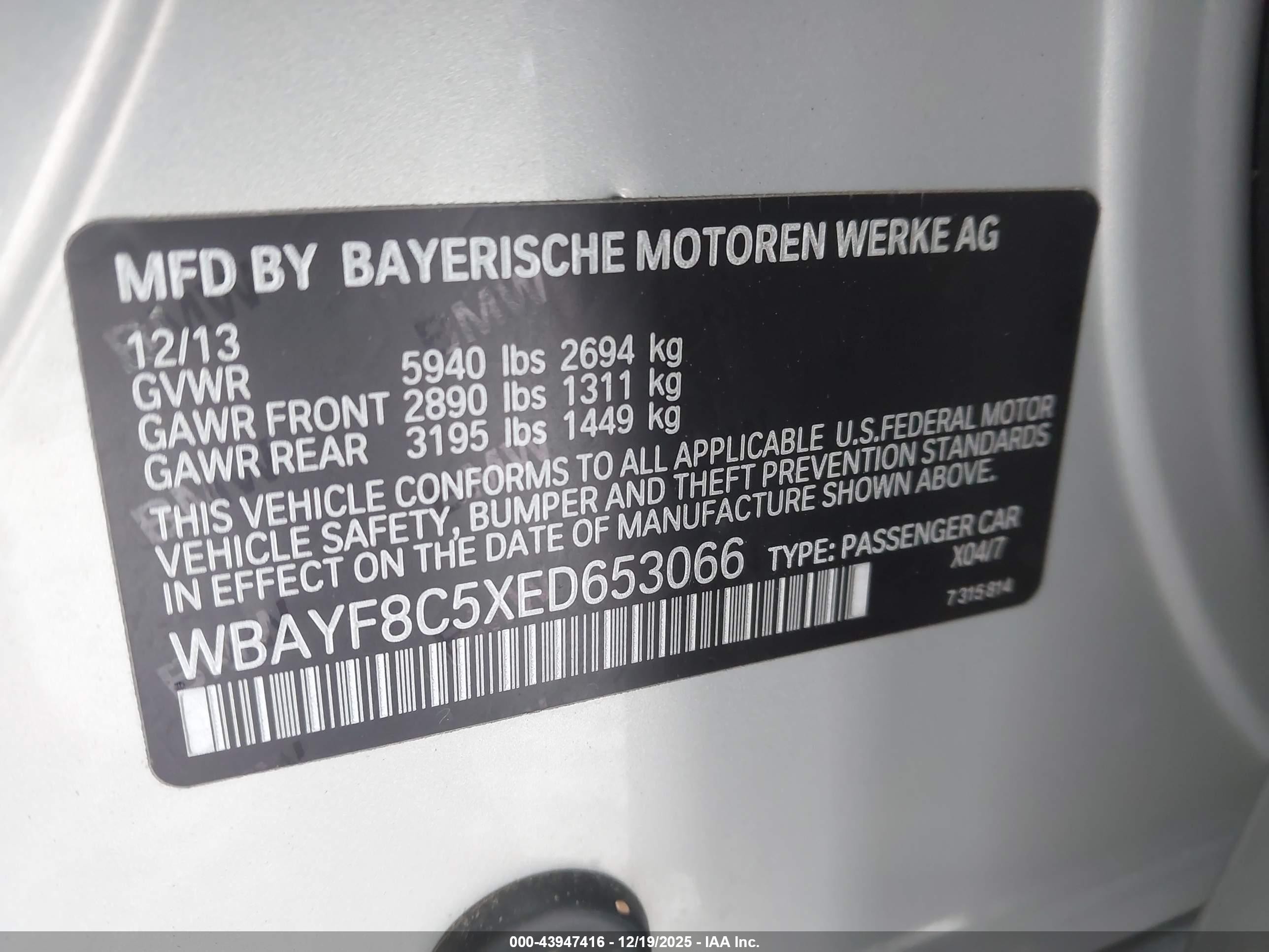 2014 Bmw Alpina B7 Xdrive Beige vin: WBAYF8C5XED653066