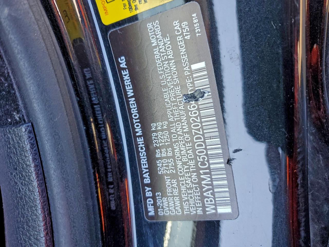2013 Bmw 650 Xi Black vin: WBAYM1C50DDZ02664