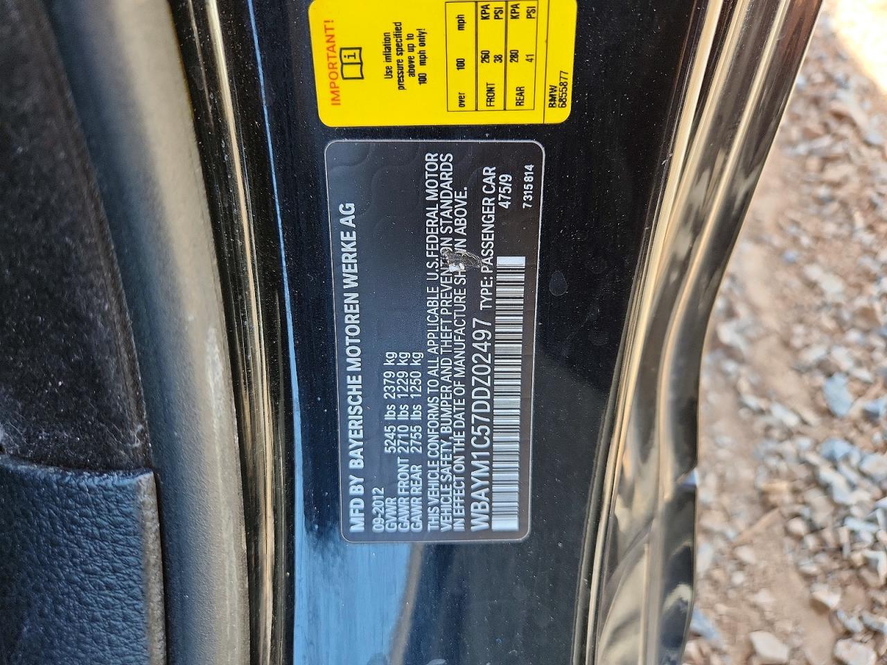 2013 Bmw 650 Xi Black vin: WBAYM1C57DDZ02497