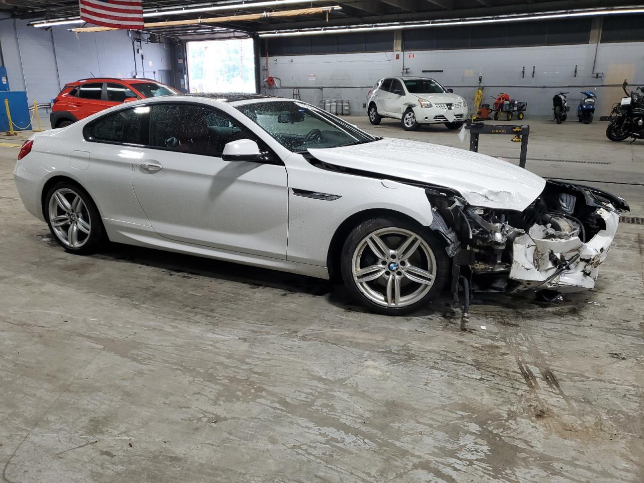 2013 Bmw 650 Xi White vin: WBAYM1C58DDZ02671