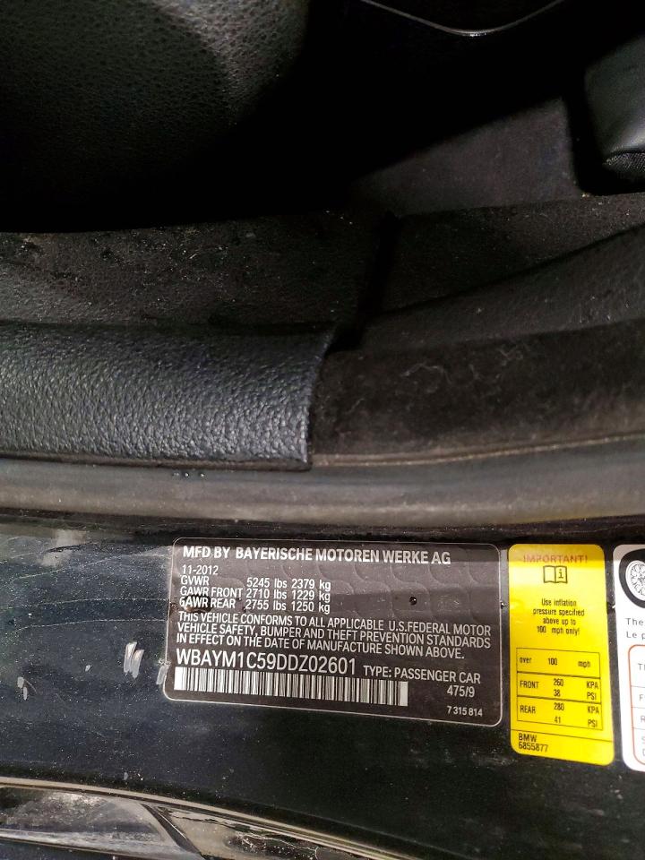 2013 Bmw 650 Black vin: WBAYM1C59DDZ02601