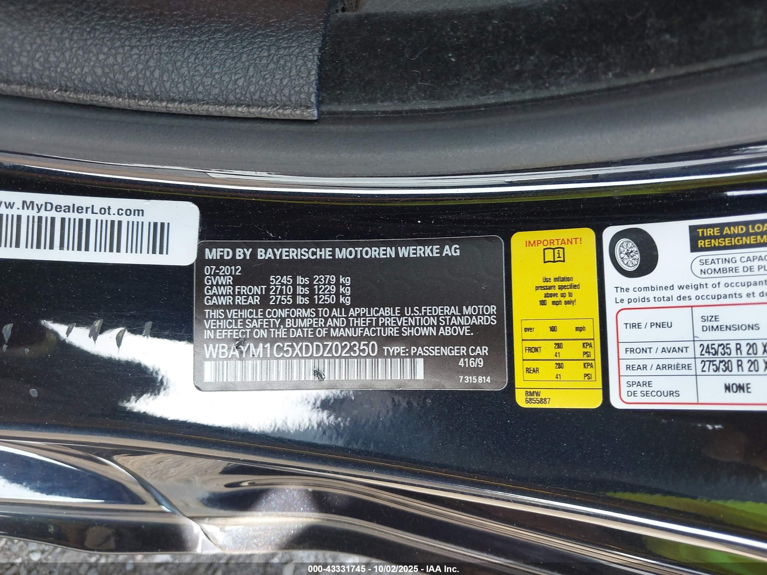 2013 Bmw 650i Xdrive Blue vin: WBAYM1C5XDDZ02350