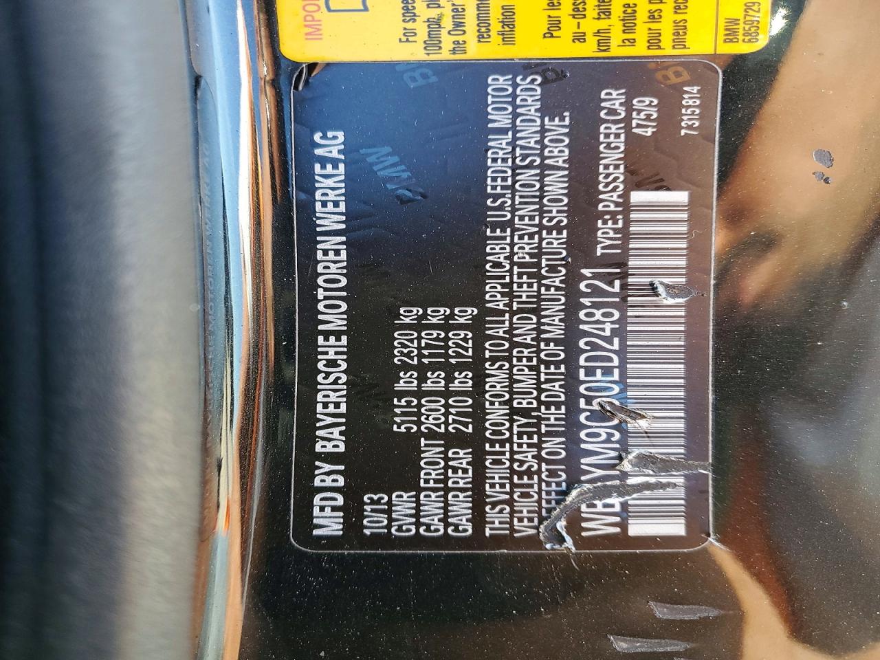 2014 Bmw 650 I Black vin: WBAYM9C50ED248121