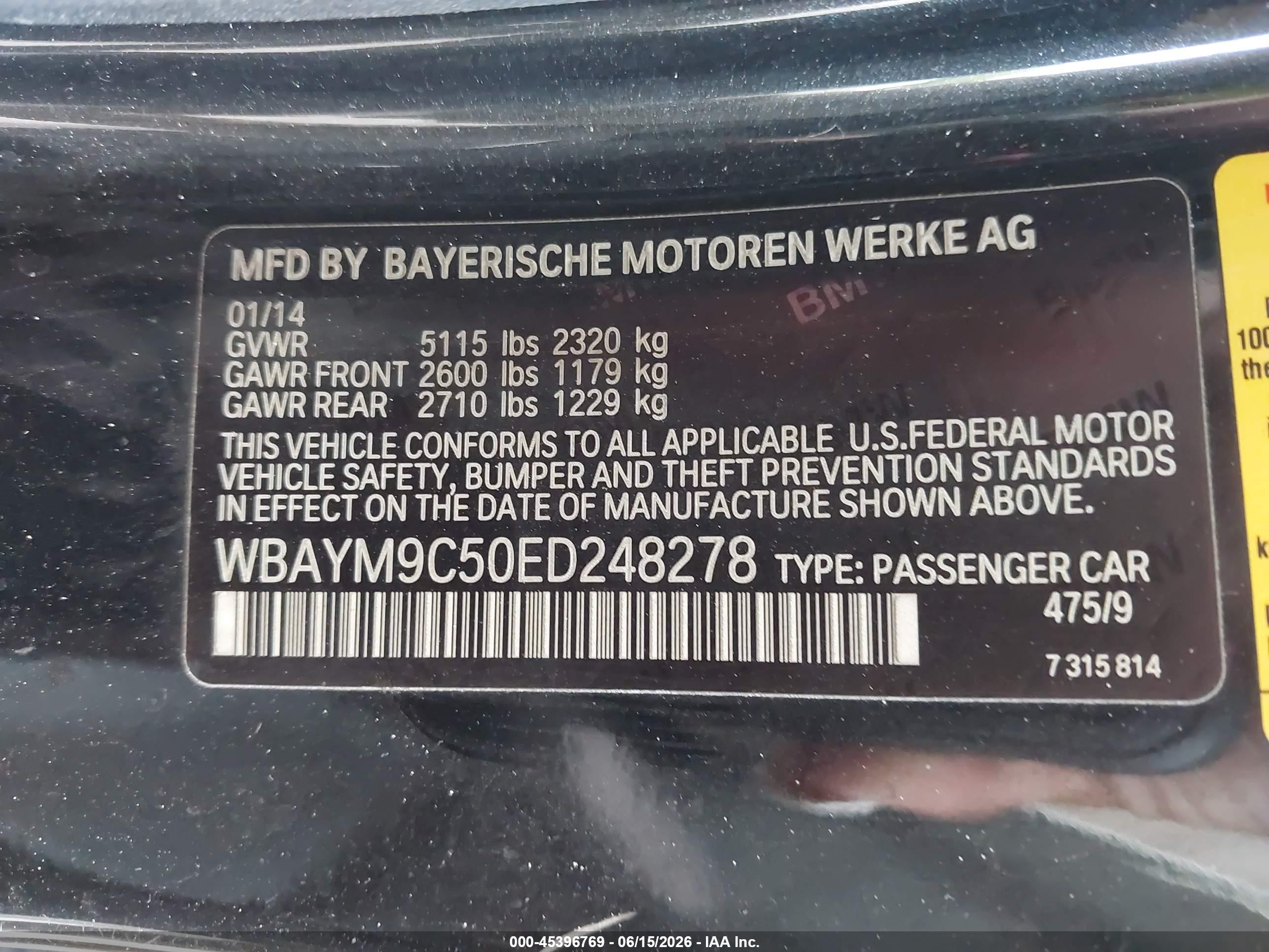 2014 Bmw 650i   Черный vin: WBAYM9C50ED248278