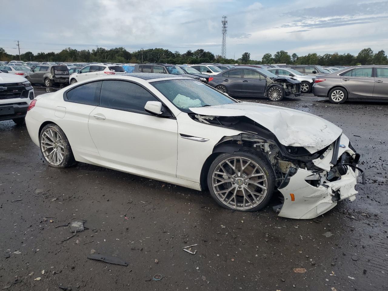 2015 Bmw 650 I White vin: WBAYM9C56FD248366