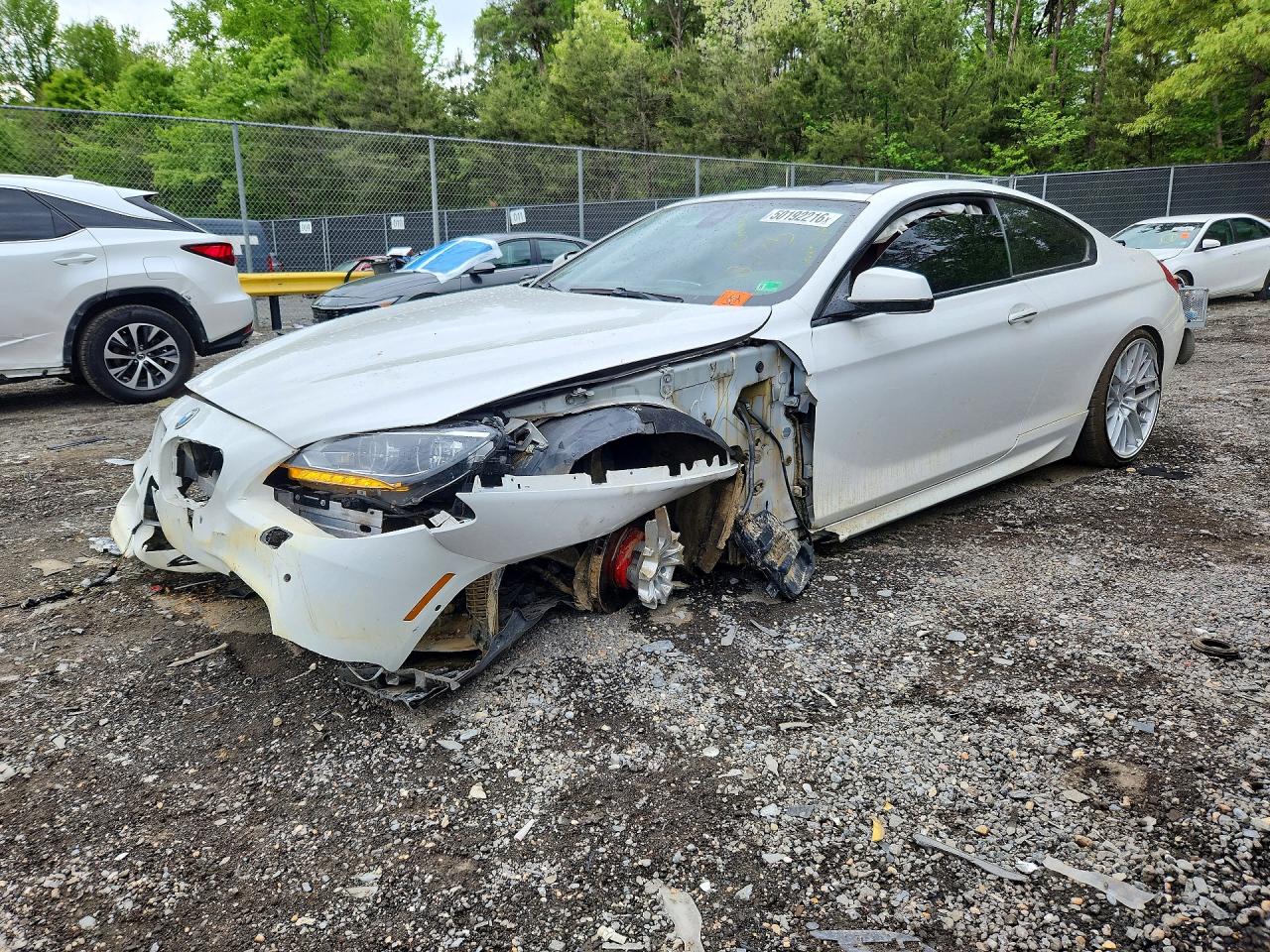 2014 Bmw 640 I White vin: WBAYM9C58ED248075